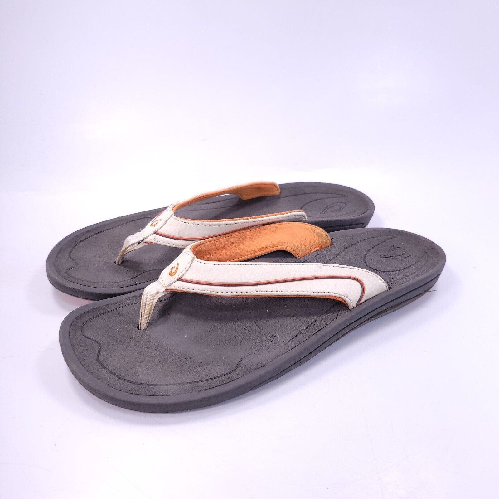 Olukai Paniolo 20129-8787 Slip-On Sandals Women 9 Brown Rustic