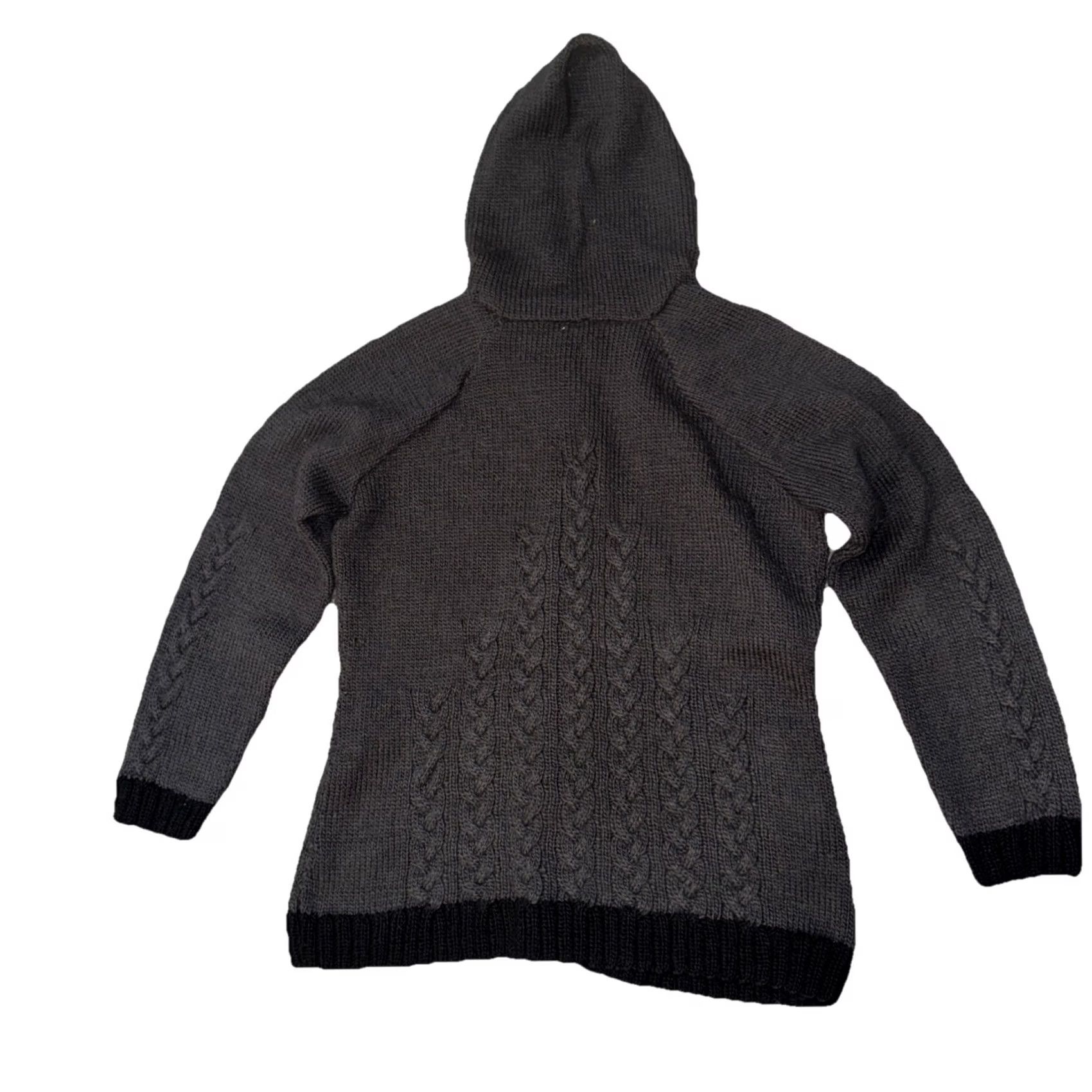 Vintage VINTAGE Newari Wool Cardigan Hoodie Sweater S/M Women Gray Regular Knit Relaxed Fit Bohemian Aztec Designer Fall Winter Spring Size S / US 4 / IT 40 - 2 Thumbnail