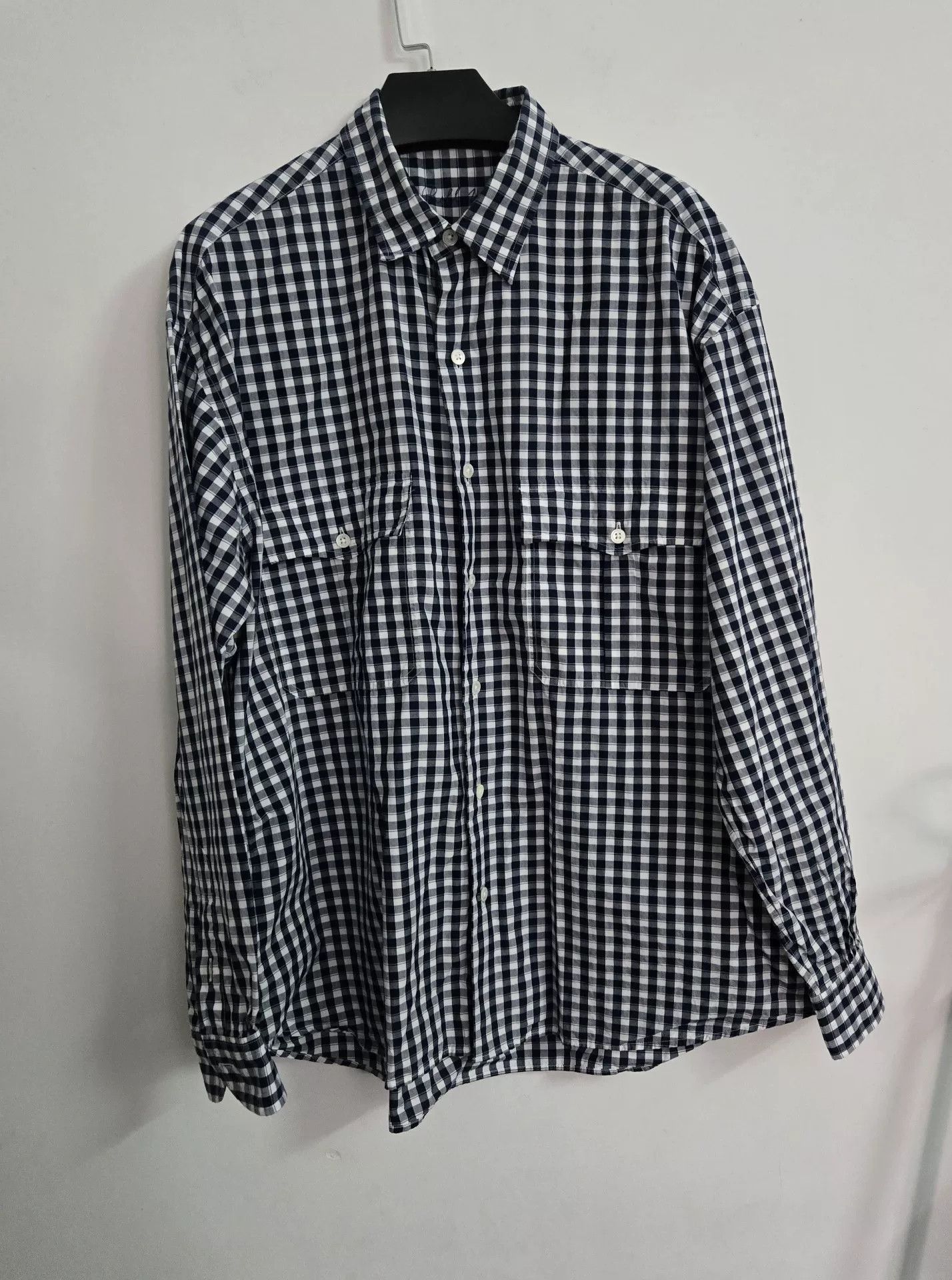 Porter Classic Porter Classic Roll Up Navy White Check Shirt Size US M / EU 48-50 / 2 - 1 Thumbnail