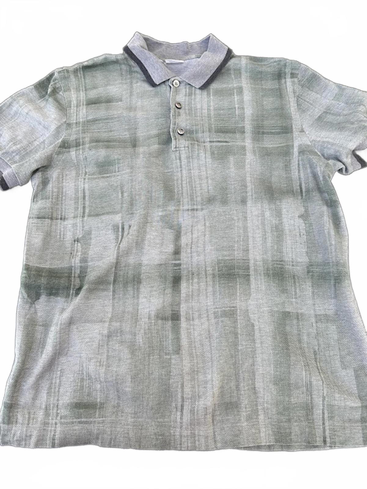 Brioni Brioni Green Gray Knit Polo Shirt M Italy Size US M / EU 48-50 / 2 - 1 Thumbnail