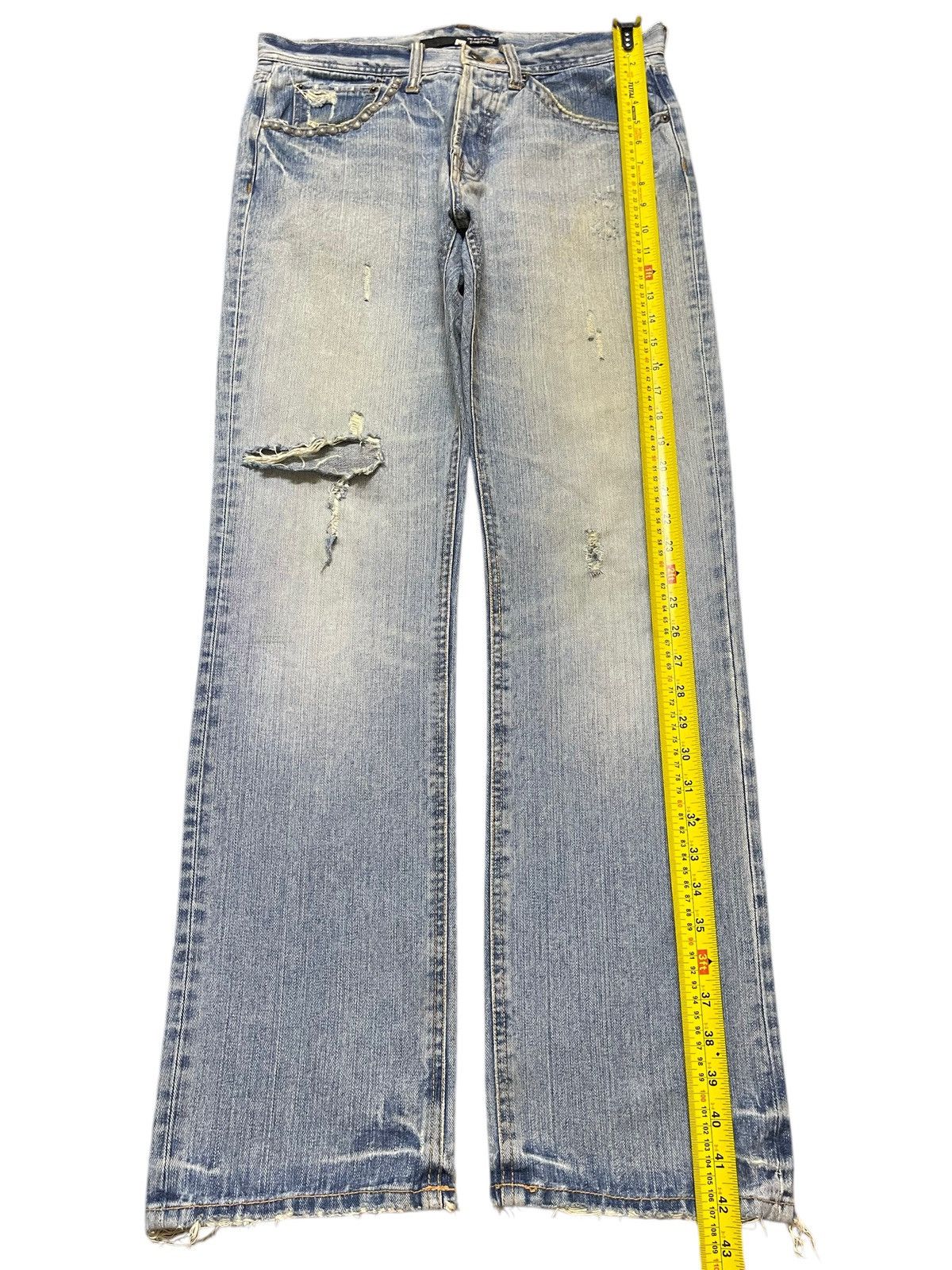 KMRii Vintage Japanese Brand Studded Faded Mud Wash Distress Loose Size US 32 / EU 48 - 13 Thumbnail