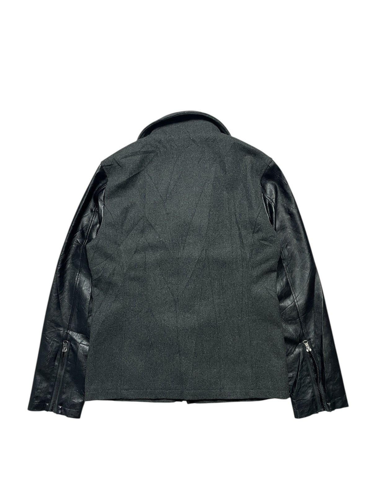 If Six Was Nine 2000’s Beno - Assymetrical Biker Leather Sleeves Jacket Size US M / EU 48-50 / 2 - 6 Thumbnail