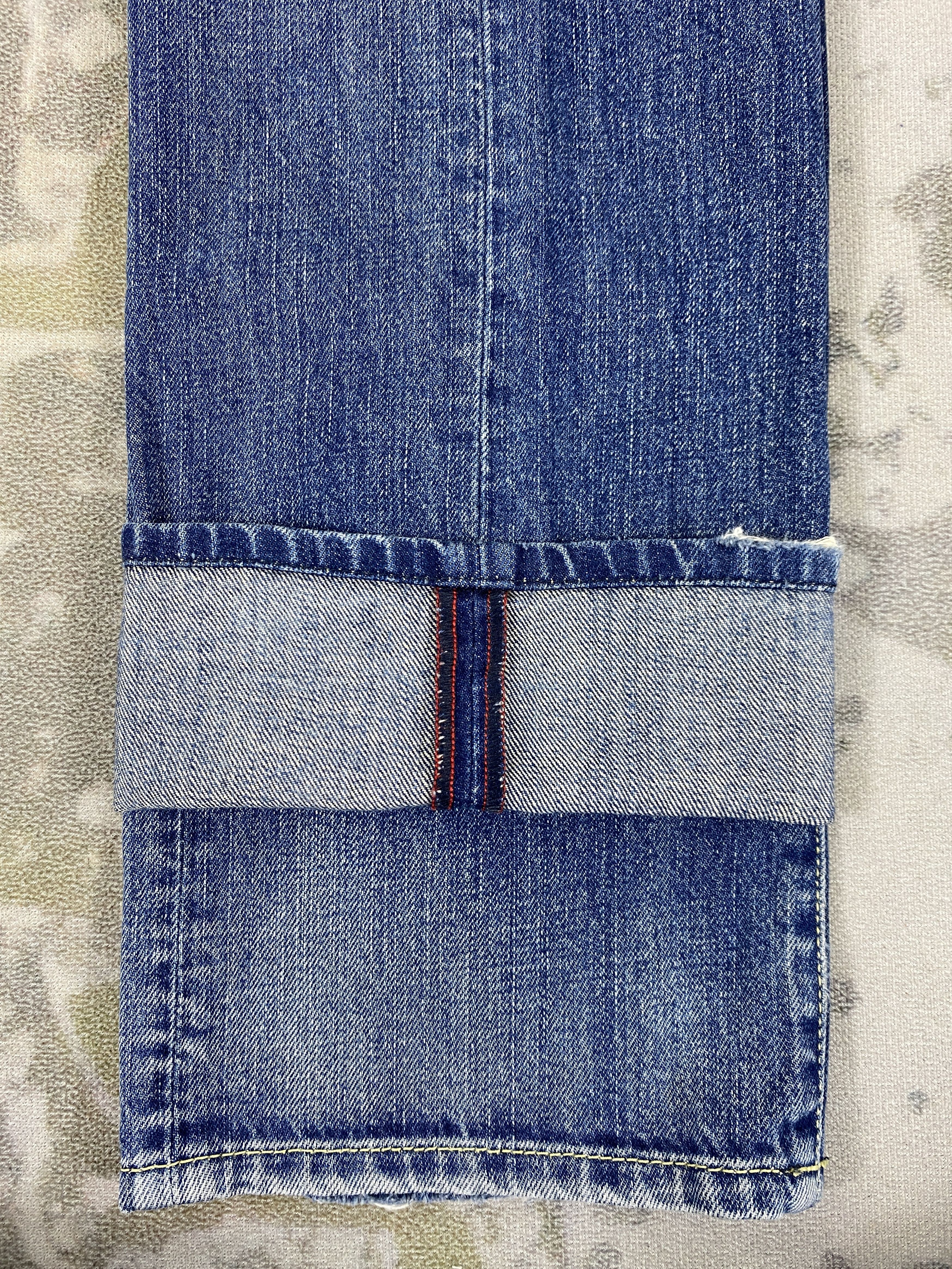 Le Grande Bleu (L.G.B.) Faded Blue Vintage Replay Jeans 35x32 Denim- JN3594 Size US 35 - 14 Thumbnail