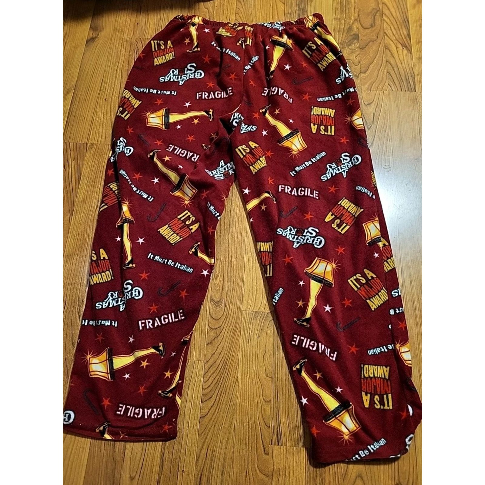 Vintage A Christmas Story Mens XL Pajama Pants Red Yellow 34" x 32" Bottoms Holiday Sleepwear Pants Regular Size Size US 36 / EU 52 - 5 Thumbnail