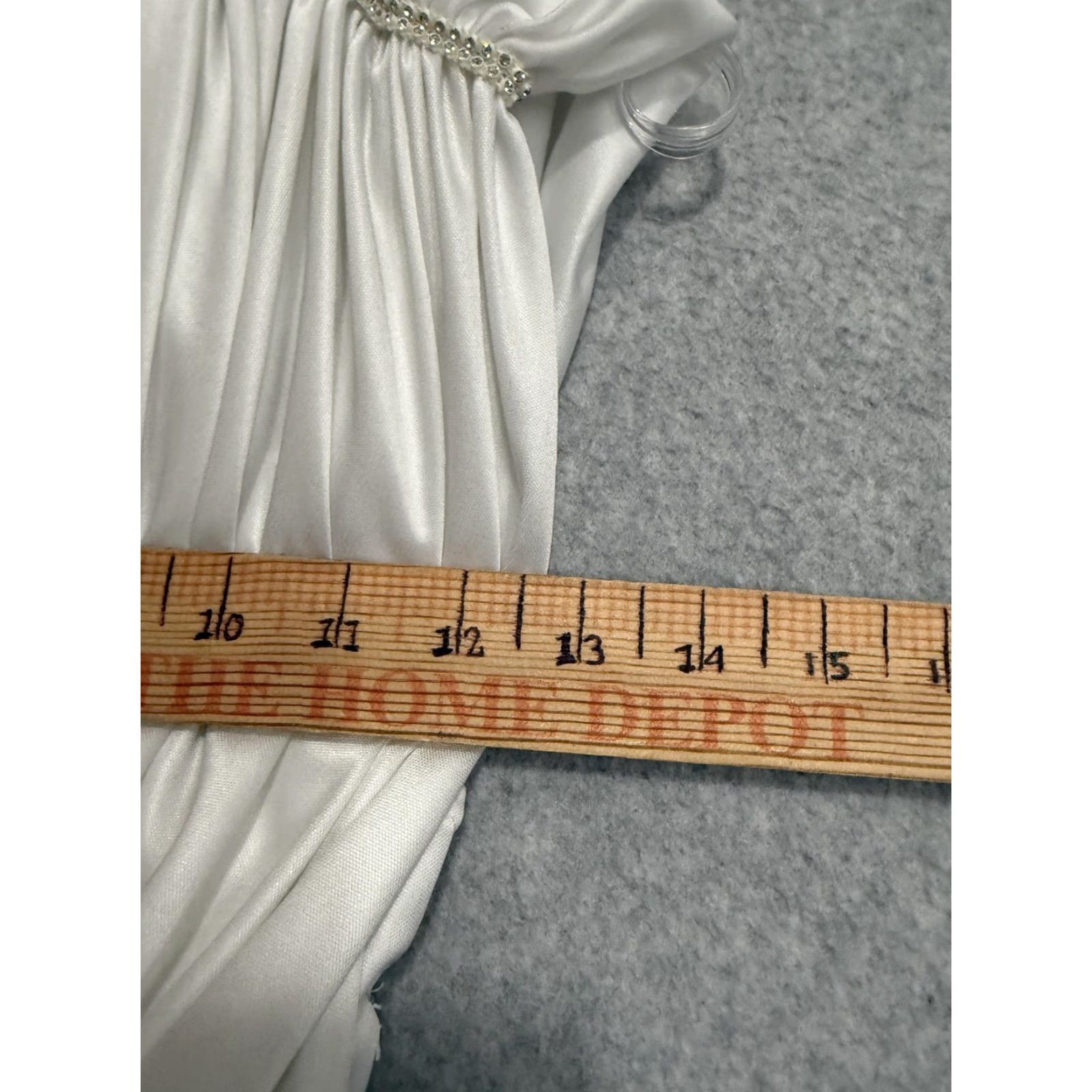 Vintage VINTAGE Inspiration Dress Juniors 9-10 White Ruched Satin Cowl Maxi Rhinestone HOCO Dress Womens Small Size S / US 4 / IT 40 - 7 Thumbnail