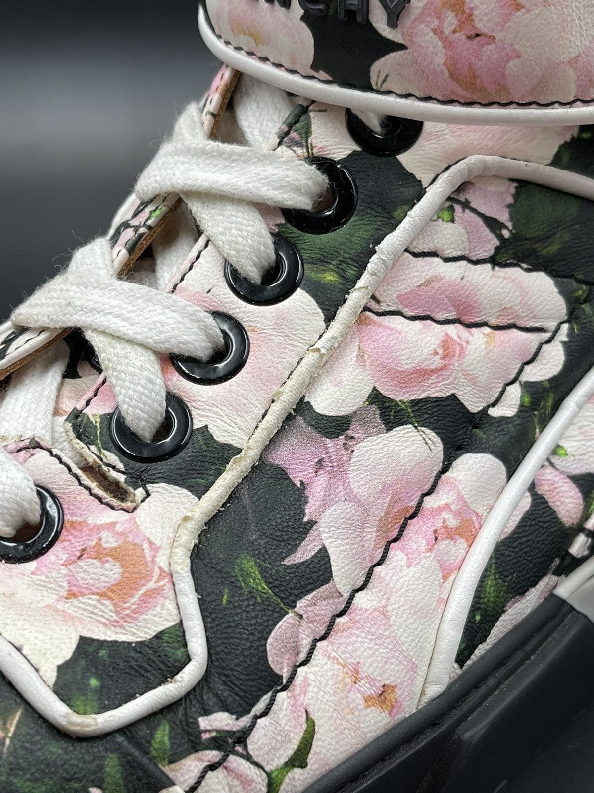 Givenchy Givenchy Tyson Floral High Top Sneaker Size US 12 / EU 45 - 14 Thumbnail