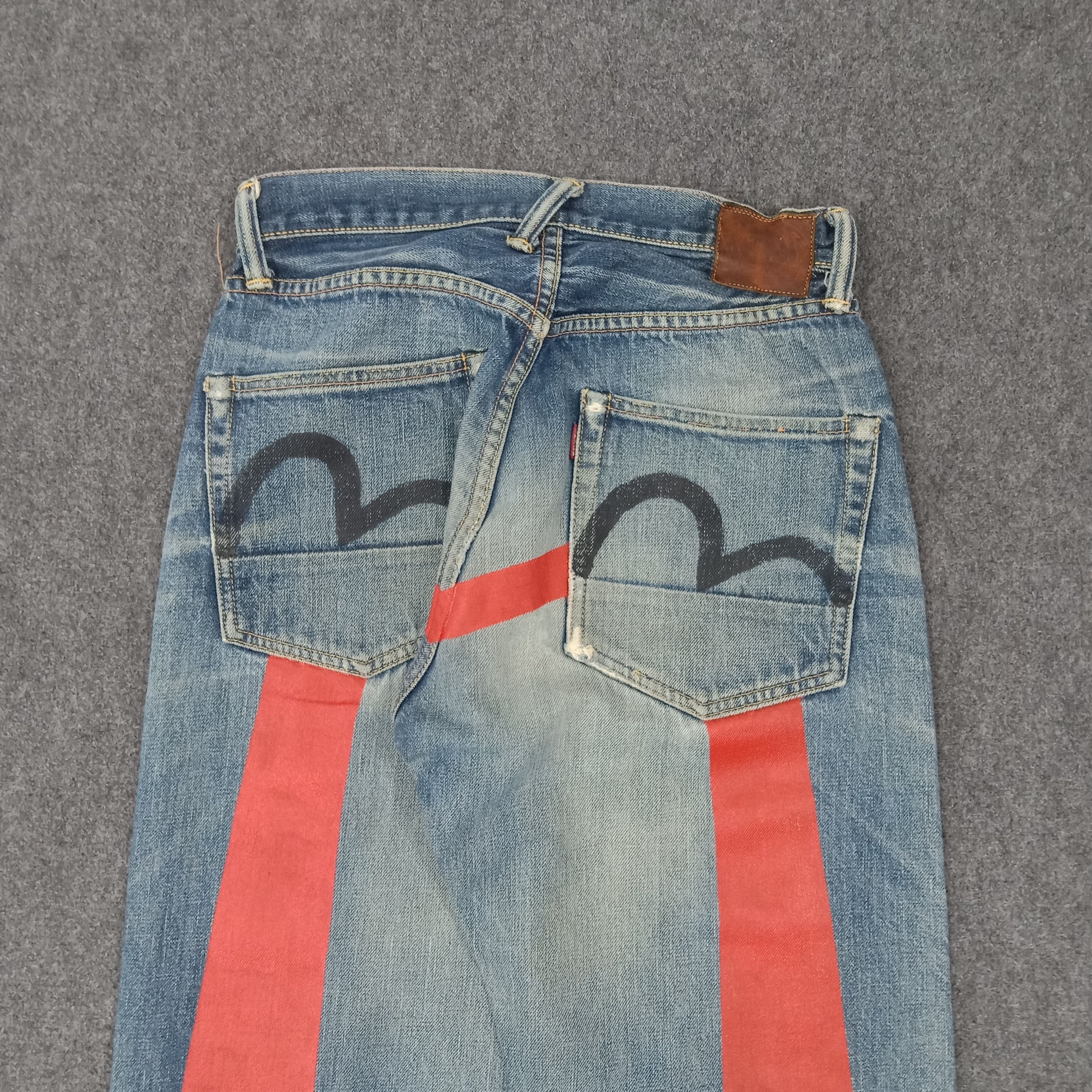 Japanese Brand × Vintage Japanese Brand Evisu Selvedge Daicock Custom Art Jeans Size US 27 - 2 Thumbnail