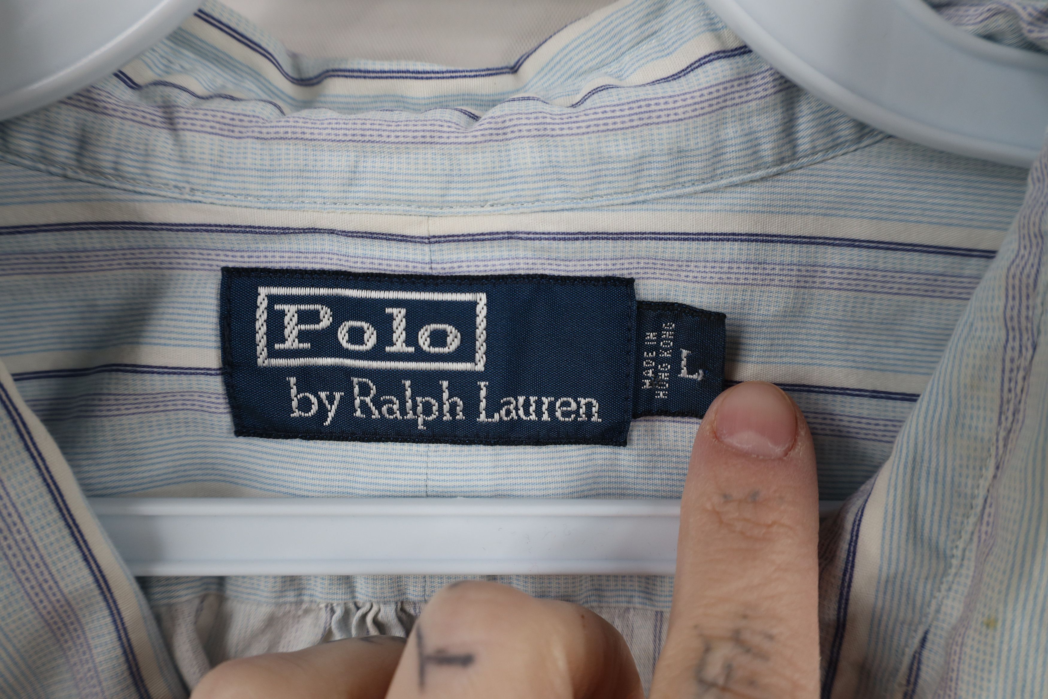 Ralph Lauren × Vintage Vintage 90s Ralph Lauren Collar Button Down Polo Shirt Size US L / EU 52-54 / 3 - 8 Thumbnail