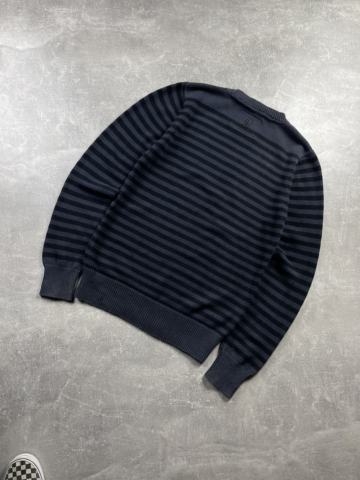 G-Star G Star RAW Vintage Striped Y2K Knit Sweater Black Gray Size US L / EU 52-54 / 3 - 7 Thumbnail