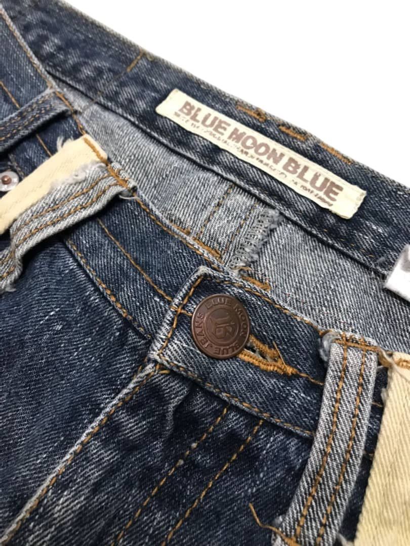 Hysteric Glamour Vintage Blue Moon Blue Striped Hawaii Embroidery Jeans Size US 33 - 5 Thumbnail