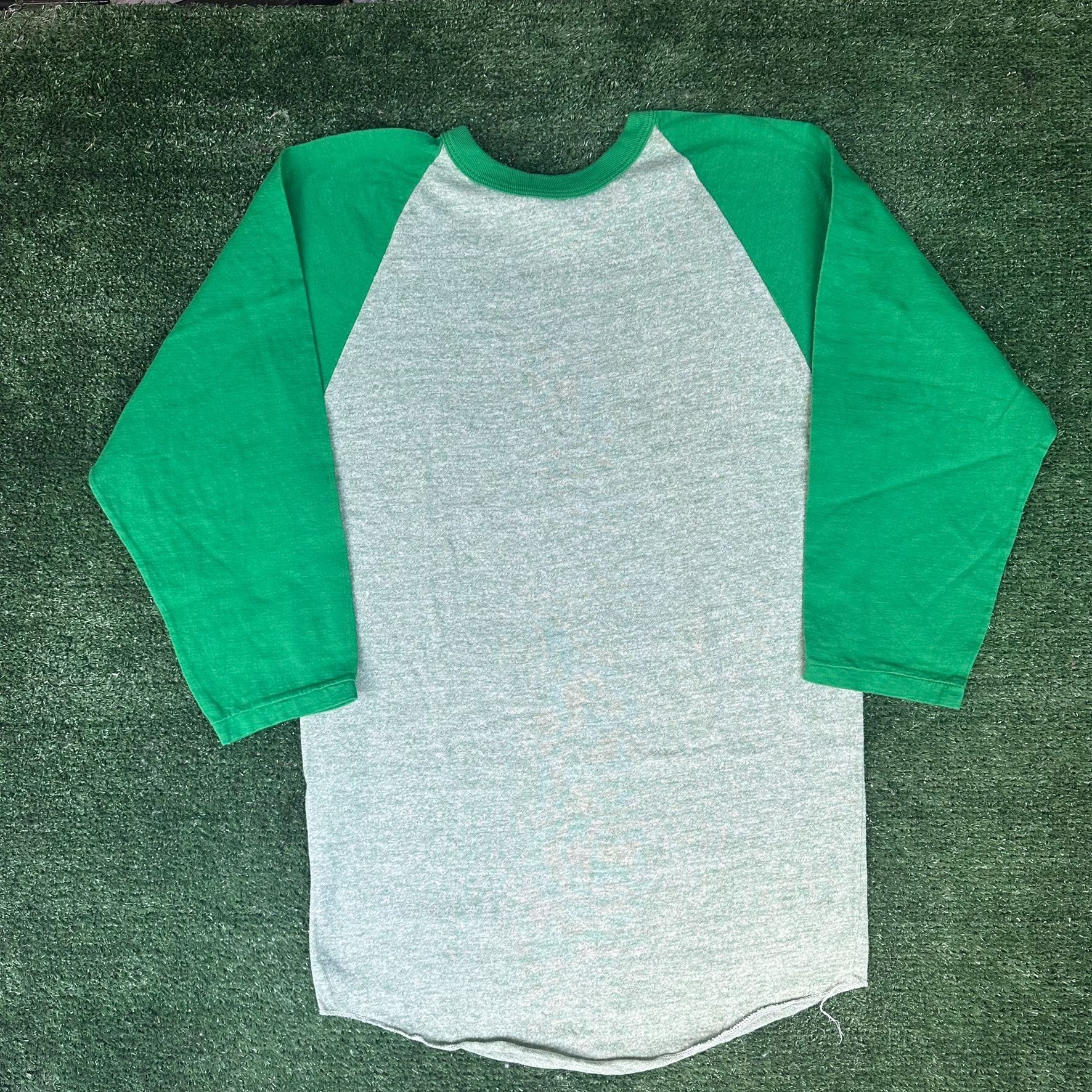 Russell Athletic Vintage 70s Russell Heather Green Raglan T-Shirt Blank Plain Size US M / EU 48-50 / 2 - 1 Thumbnail
