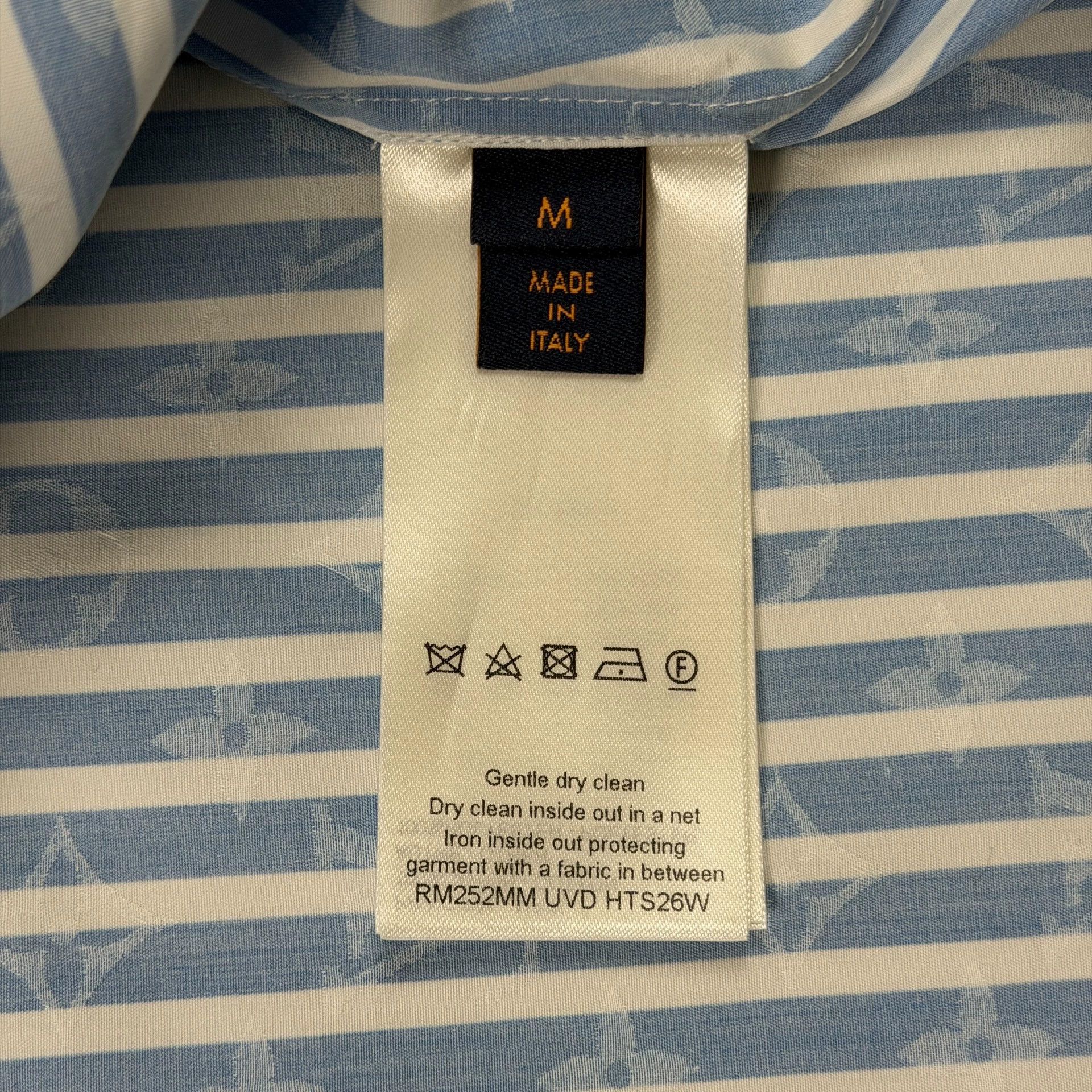 Louis Vuitton LV 25 Blue Striped Patchwork Shirt Size US M / EU 48-50 / 2 - 4 Thumbnail