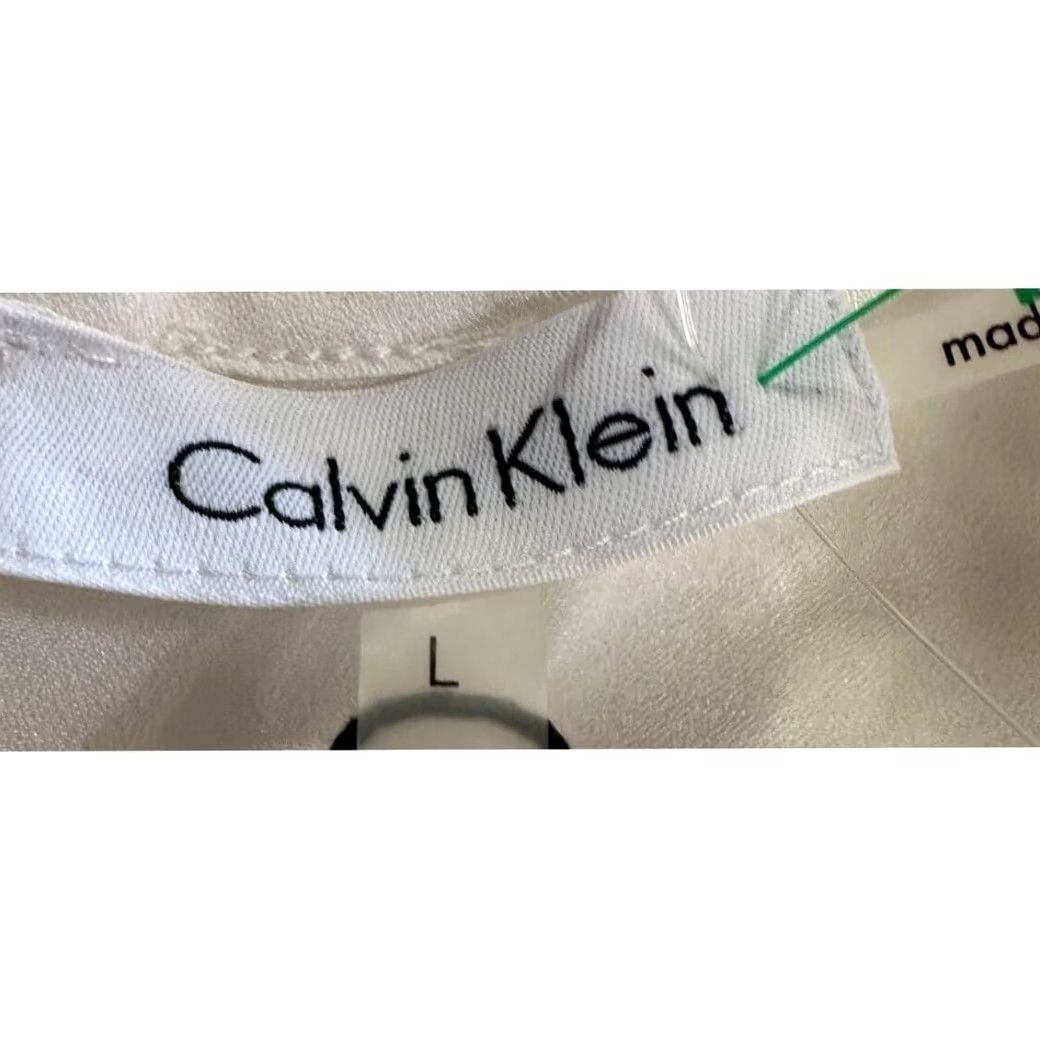 Calvin Klein Calvin Klein Blouse Shirt Womens Large White Sleeveless Lace Hem Nylon Blend NEW Size L / US 10 / IT 46 - 5 Thumbnail