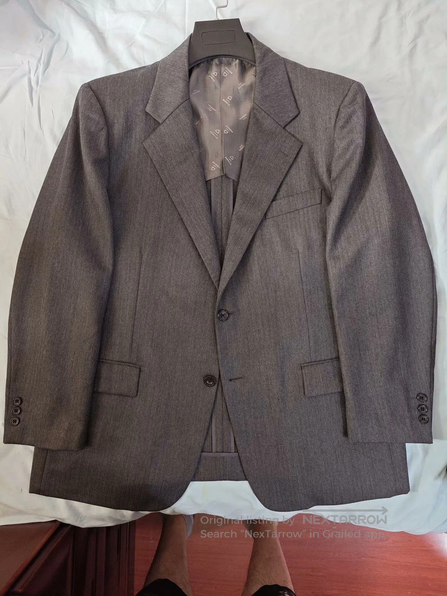 Japanese Brand Custom Gray Wool Suit by DORMEUIL. Size US XL / EU 56 / 4 - 5 Thumbnail