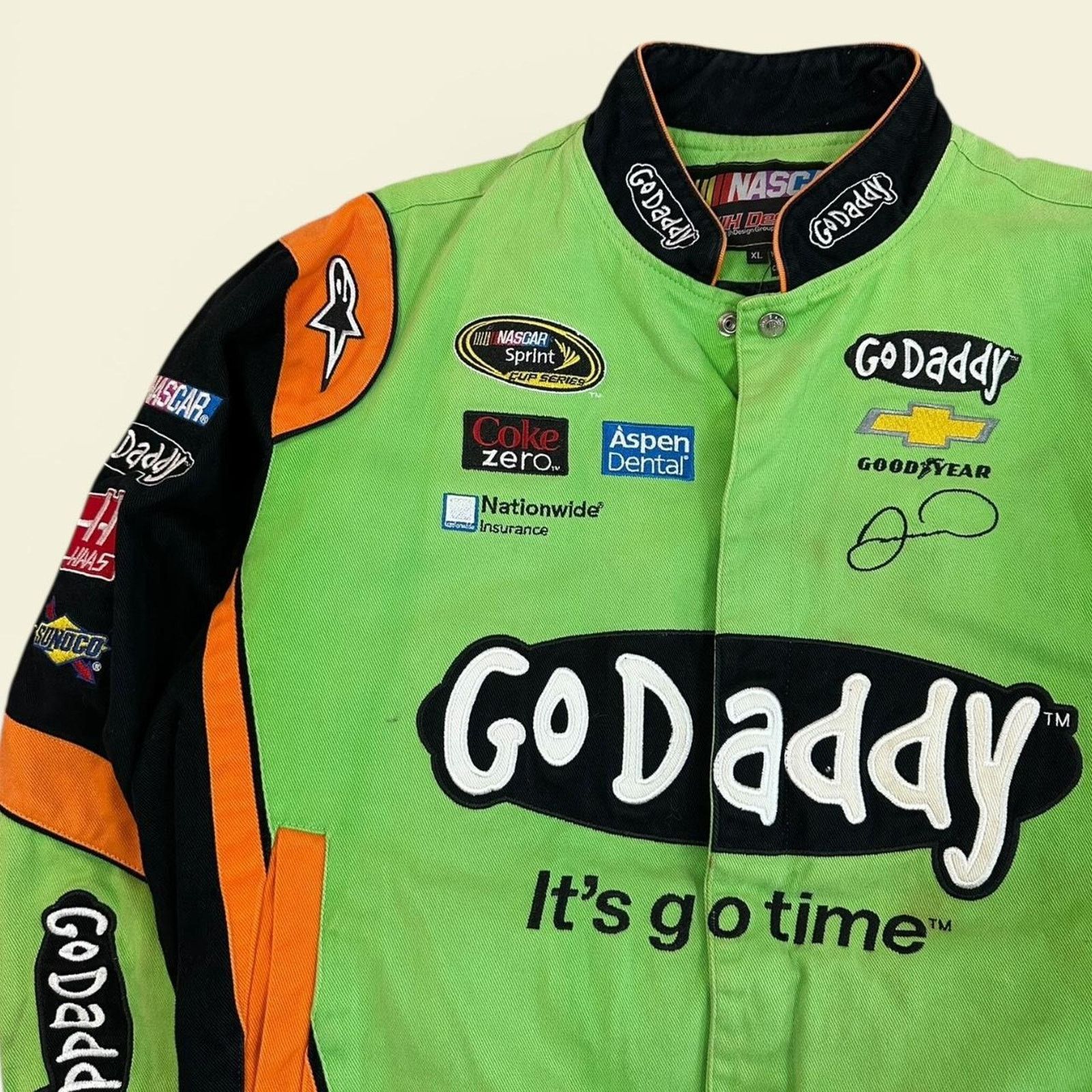NASCAR × Vintage Vintage Jeff Hamilton Go Daddy Nascar Jacket Size US XL / EU 56 / 4 - 3 Thumbnail