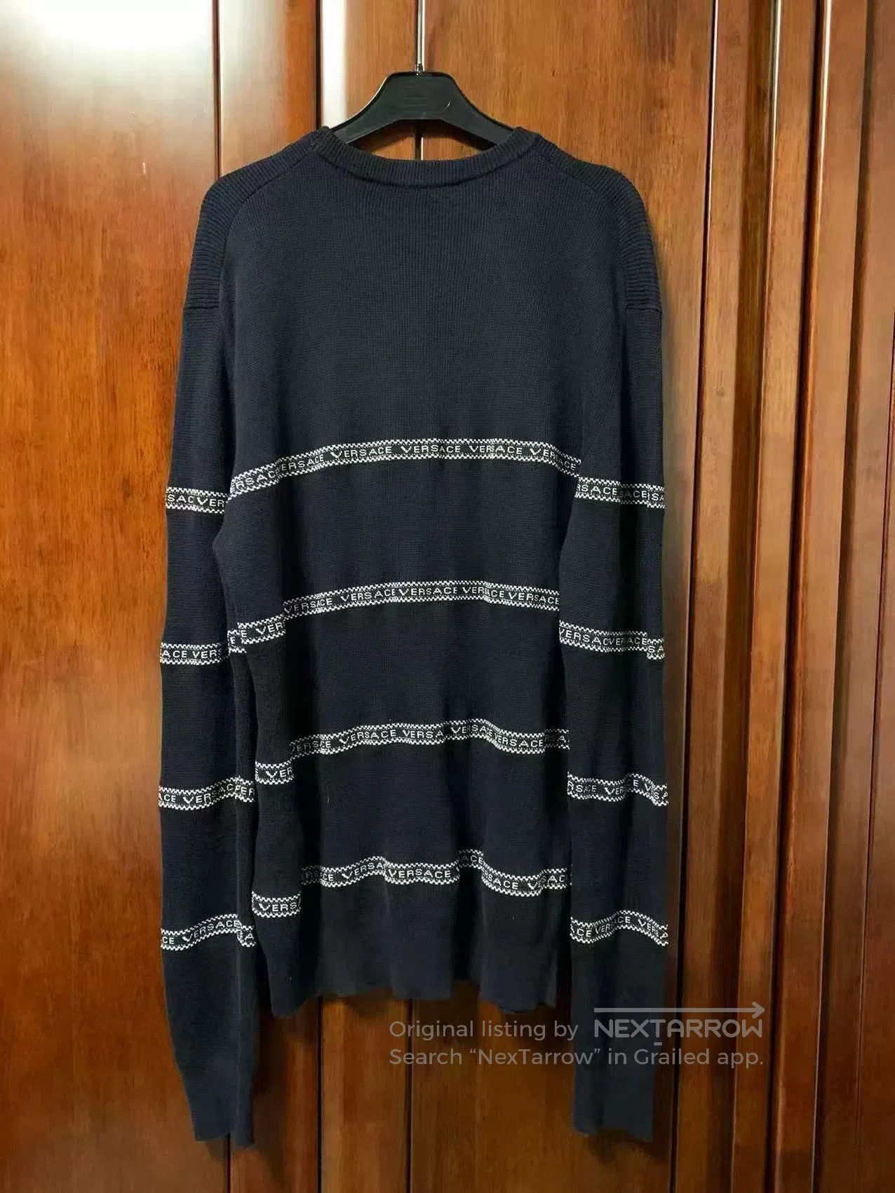 Versace Versace Men's Knitwear with Stripe Logo. Size US M / EU 48-50 / 2 - 2 Thumbnail