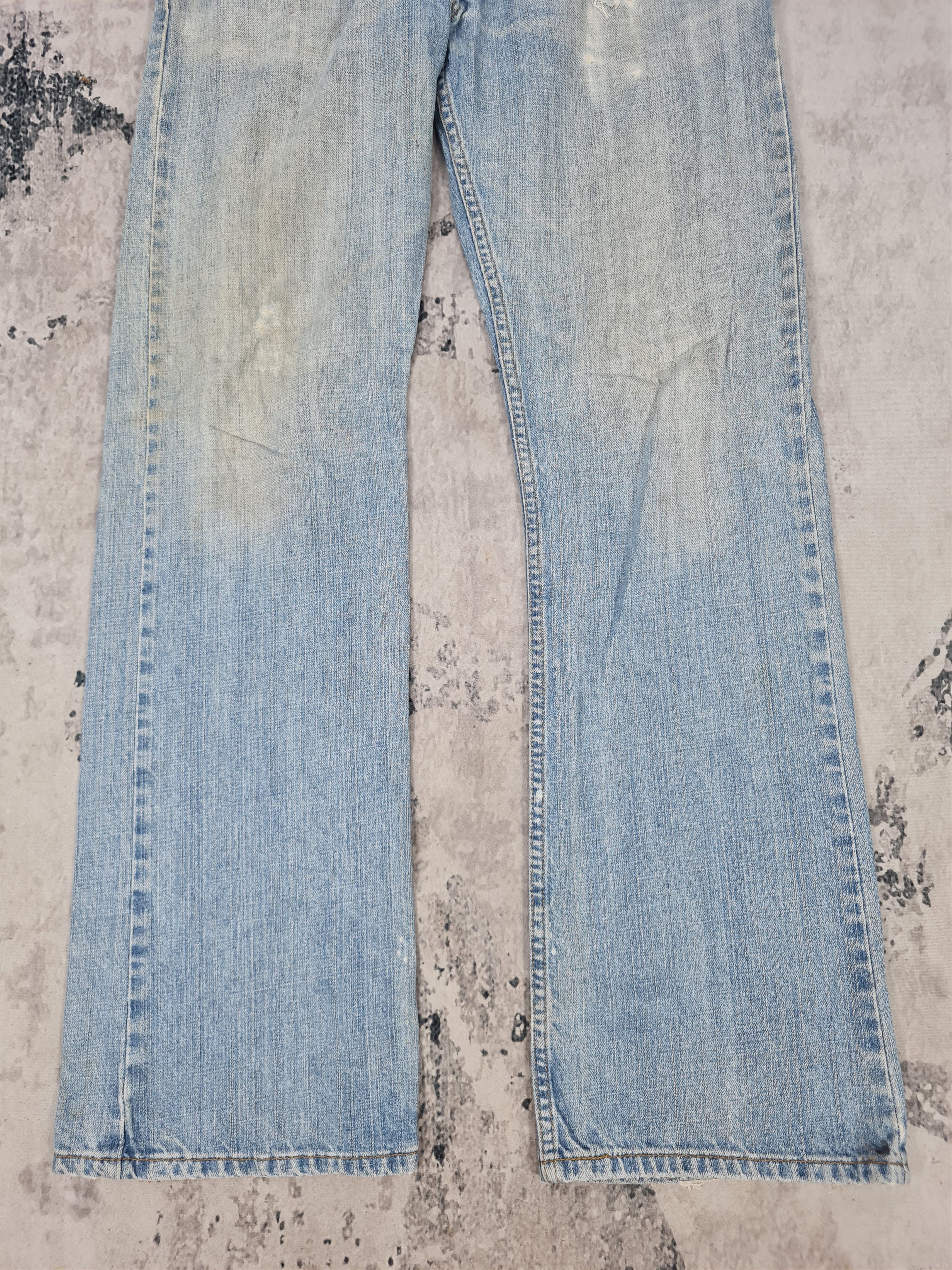 Levi's Vtg LEVIS 527 Bootcut Ripped Light Blue L0357 Size 35X34 Size US 35 - 3 Thumbnail