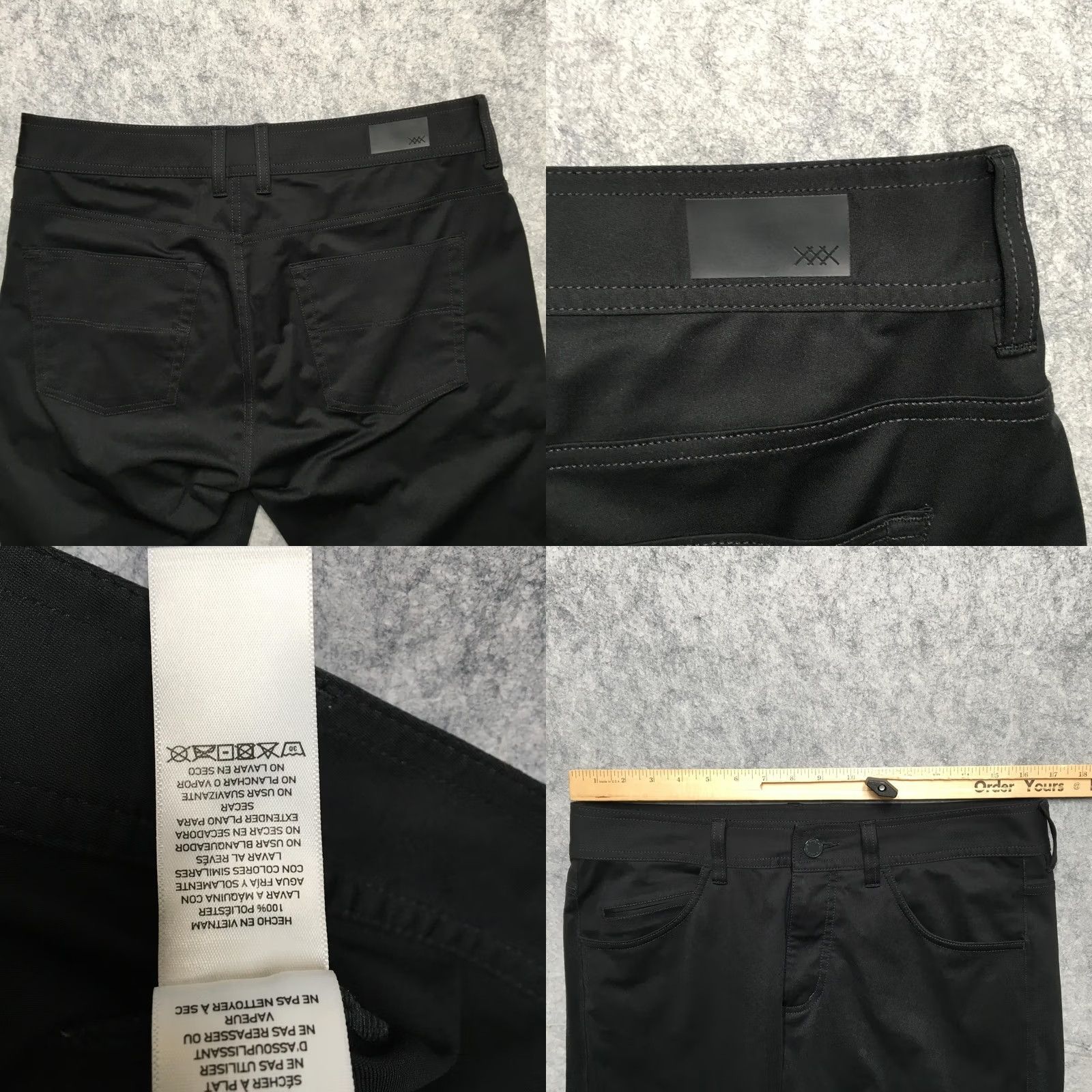 Rhone Rhone Mens 32 Black Performance 5-Pocket Stretch Tech Chino Pants Straight Front Flat Zip Regular Inseam 30 Band? Size US 32 / EU 48 - 8 Thumbnail