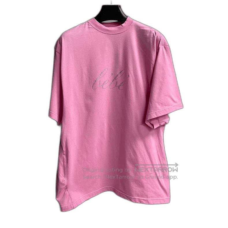 Balenciaga Pink Balenciaga Bebe Logo Short Sleeve T. Size US S / EU 44-46 / 1 - 1 Thumbnail