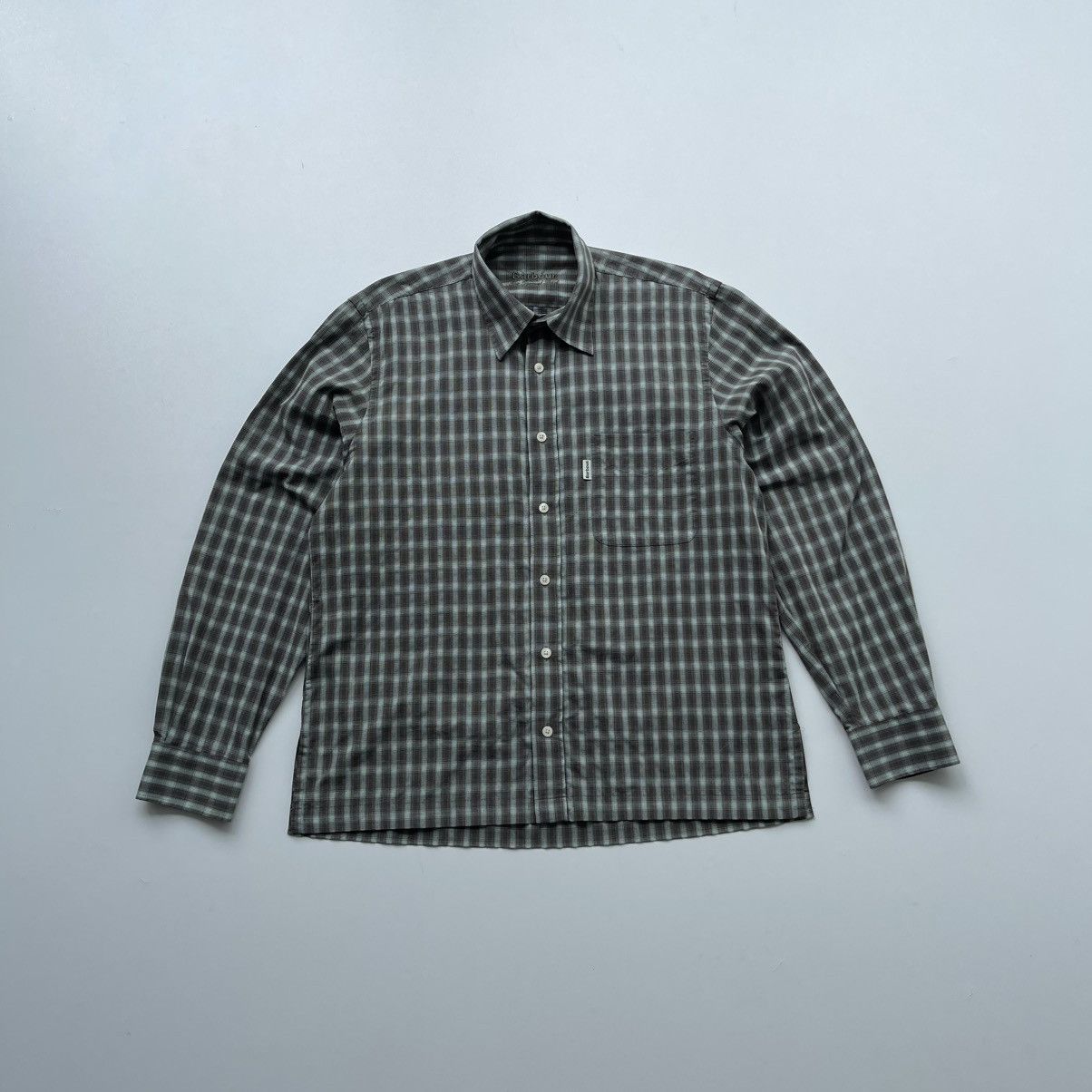 Barbour × Vintage Barbour Vintage Nylon Tartan Checked Pocket Button Ups Shirt Size US M / EU 48-50 / 2 - 1 Thumbnail