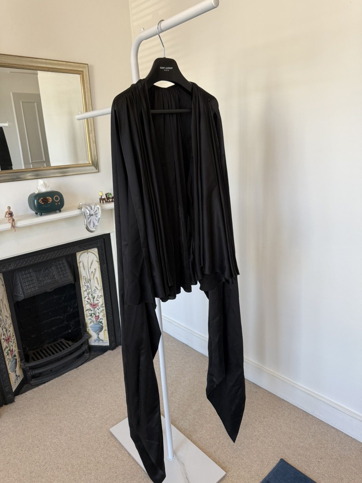 Saint Laurent Paris SS24 Saint Laurent Lavalliere-Neck Top in Silk Satin Size US XS / EU 42 / 0 - 18 Thumbnail