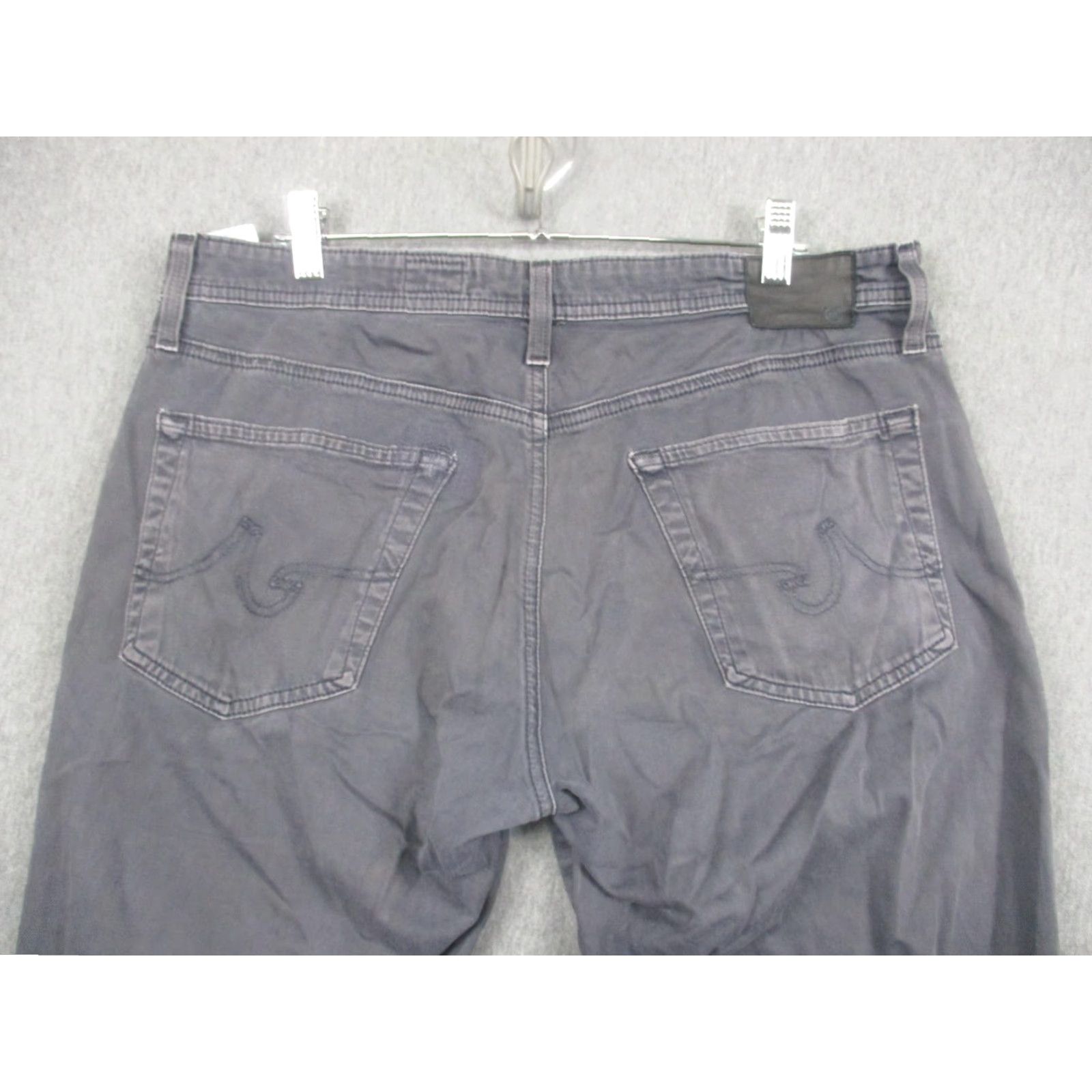 Vintage AG Adriano Goldschmied Jeans Mens 34 The Graduate Tailored Leg Straight Stretch Gray/Charcoal 5-Pocket Denim Size US 34 / EU 50 - 7 Thumbnail