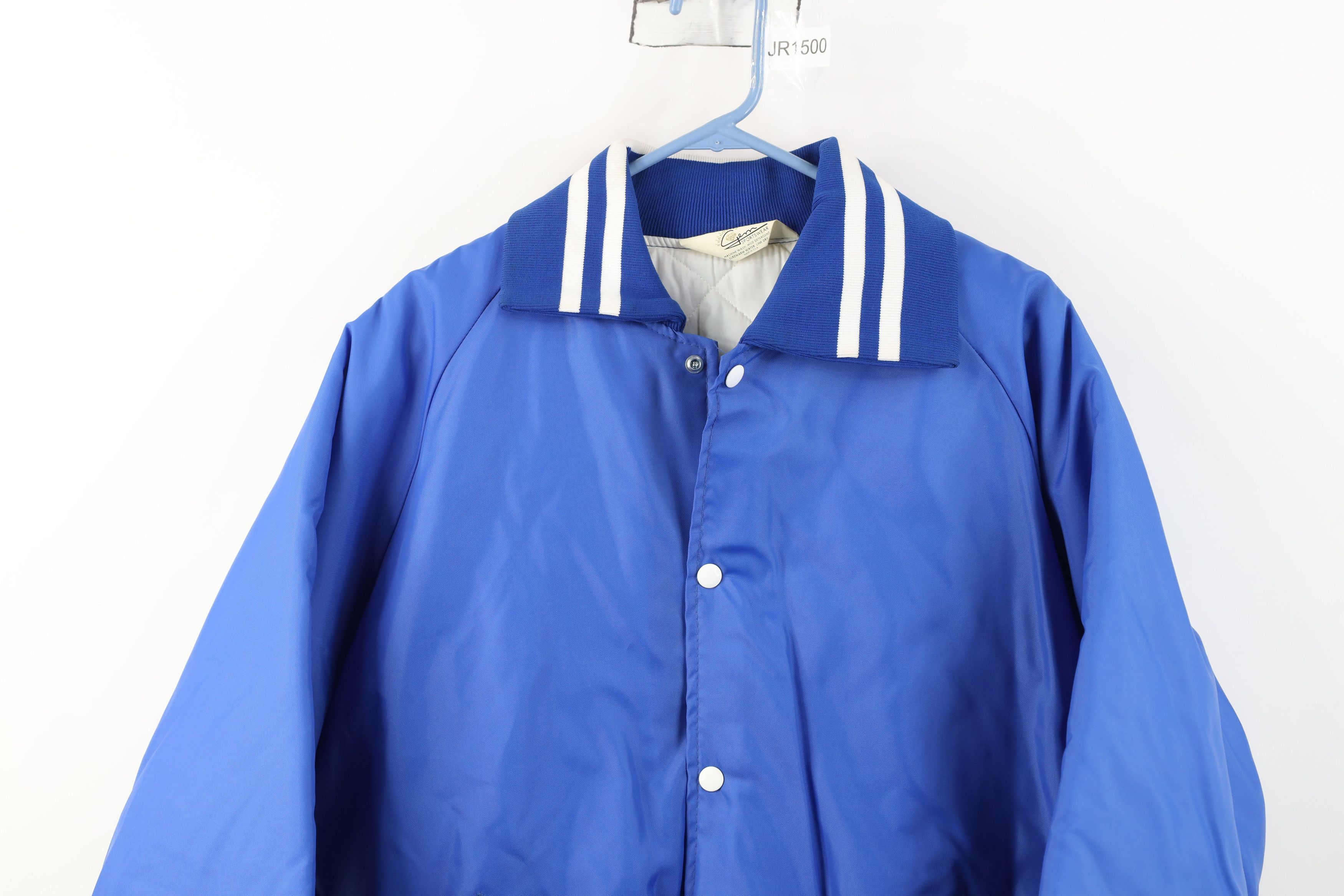 Vintage Vintage 70s 80s Quilted Satin Bomber Jacket Royal Blue USA Size US XL / EU 56 / 4 - 2 Thumbnail