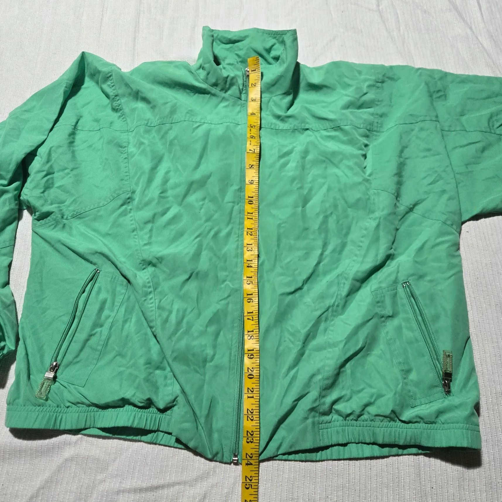 Vintage Koret Solid Green Zip Up Glam Jacket Coat Adult Women's XL Green Rocker Jacket Size XL / US 12-14 / IT 48-50 - 7 Thumbnail