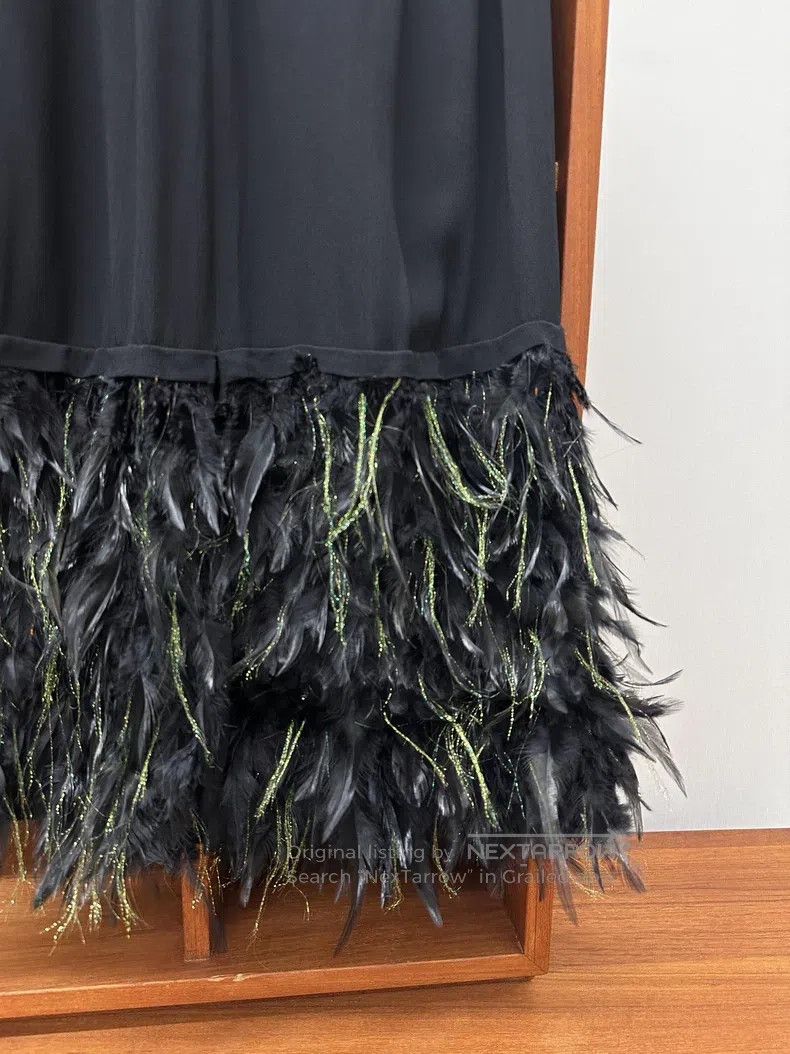 Dries Van Noten Dries Van Noten Feather Midi Skirt Size 37" - 3 Thumbnail