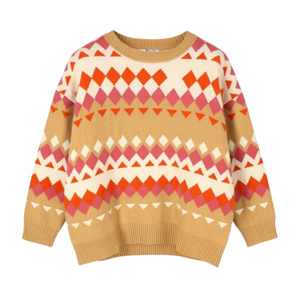 Gant FAIRISLE C-NECK L Toffee Beige Wool Cashmere 88073 Size L / US 10 / IT 46 - 1 Thumbnail