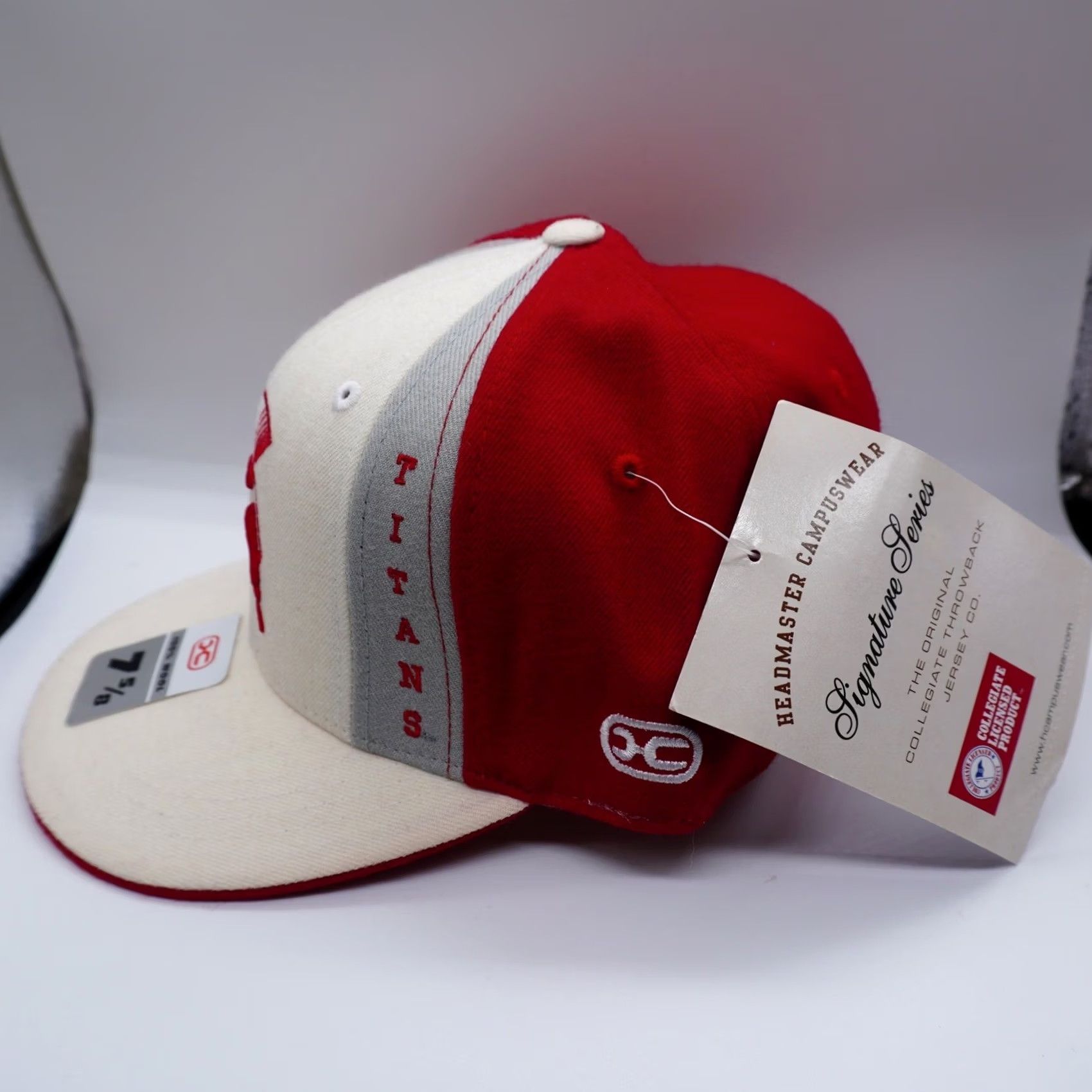 Vintage Detroit Titans Hat Mens 7 5/8 Wool Fitted Baseball Cap Cream Red Size ONE SIZE - 5 Thumbnail