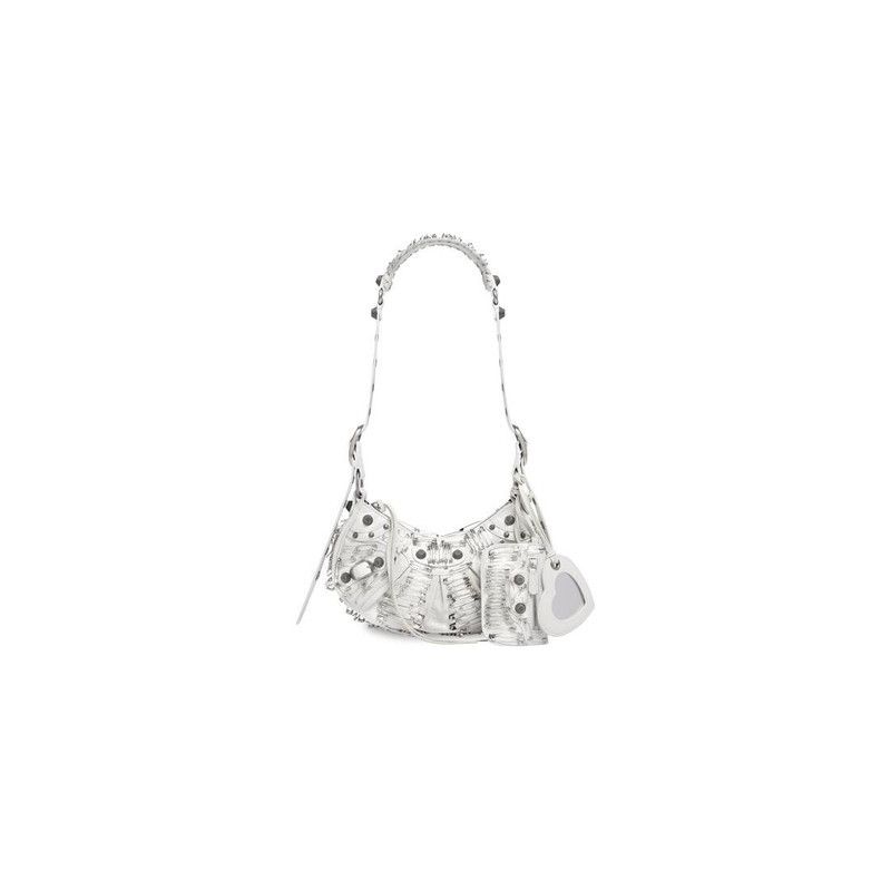 Balenciaga le cagole xs shoulder bag with safety pins in optic white Size ONE SIZE - 2 Thumbnail
