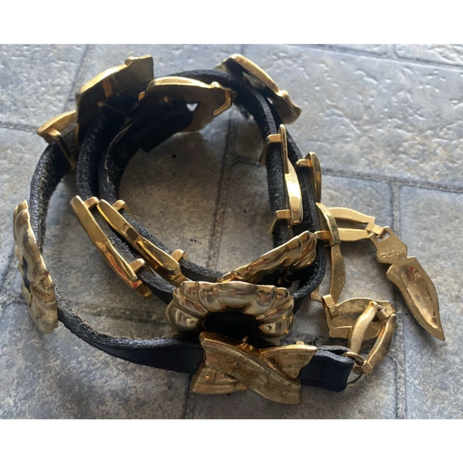 Brighton VINTAGE Brighton Belt Womens Waist Belt Leather Skinny Black 1994 90s Hardware Brass Size M Size ONE SIZE - 2 Thumbnail