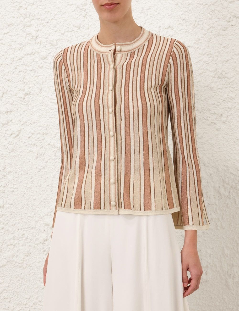Zimmermann oc11z1025 Crush Metallic Stripe Cardigan in Multicolor Size L / US 10 / IT 46 - 4 Thumbnail