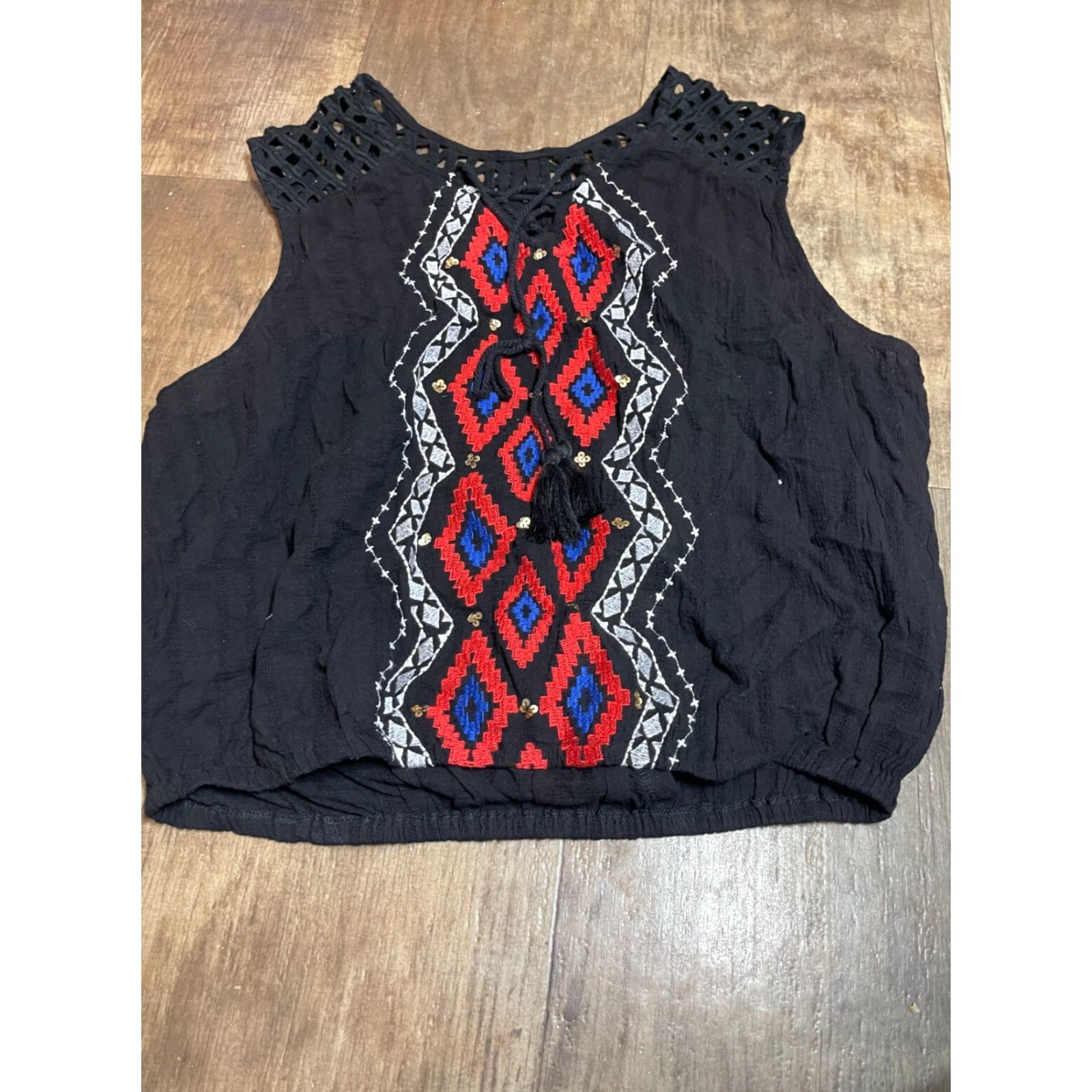Vintage Shop The Trends Blouse Womens Small Black Sleeveless Shirt Regular Round Neck Blouse Top Black Womens S Size S / US 4 / IT 40 - 2 Thumbnail