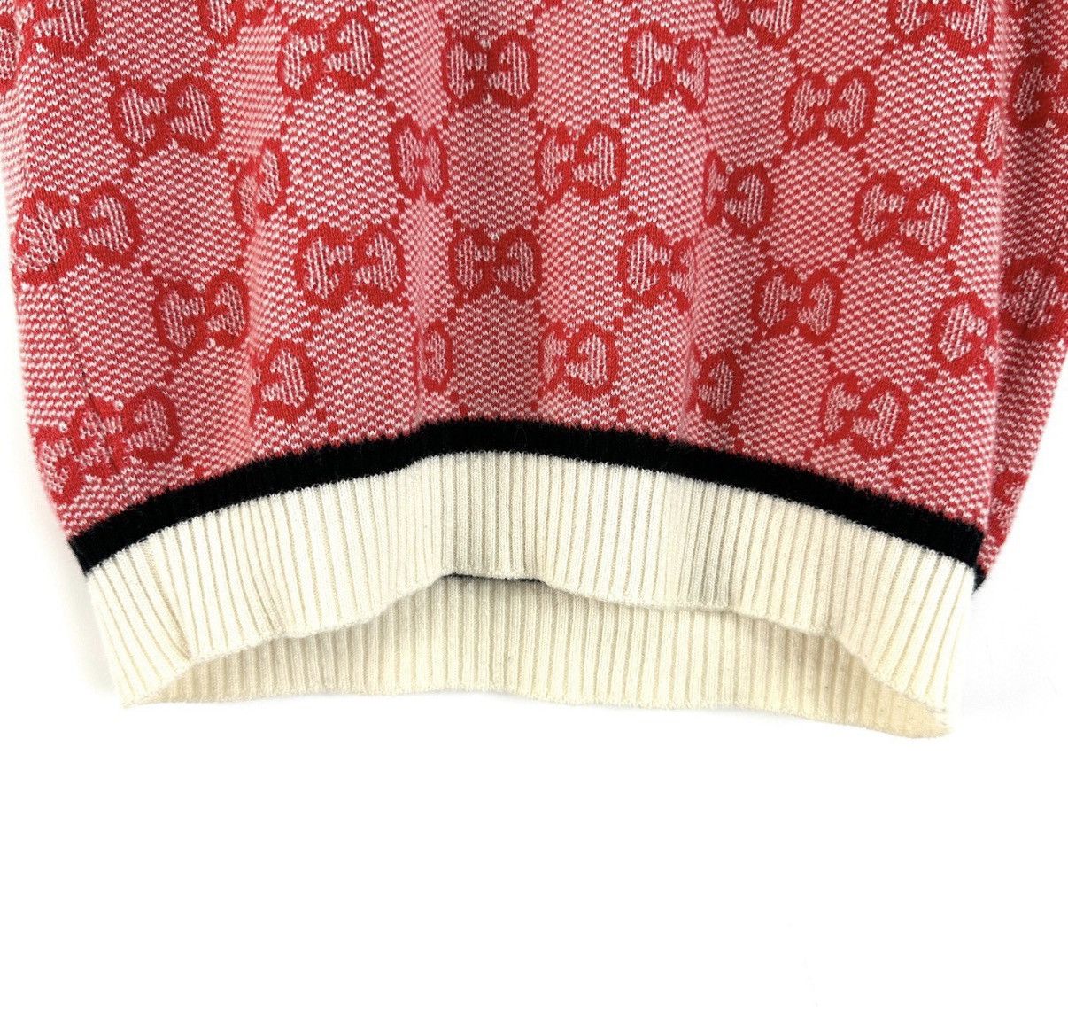Gucci Gucci Red Double G Logo Knit Short Sleeve K12 Size XS / US 0-2 / IT 36-38 - 6 Thumbnail
