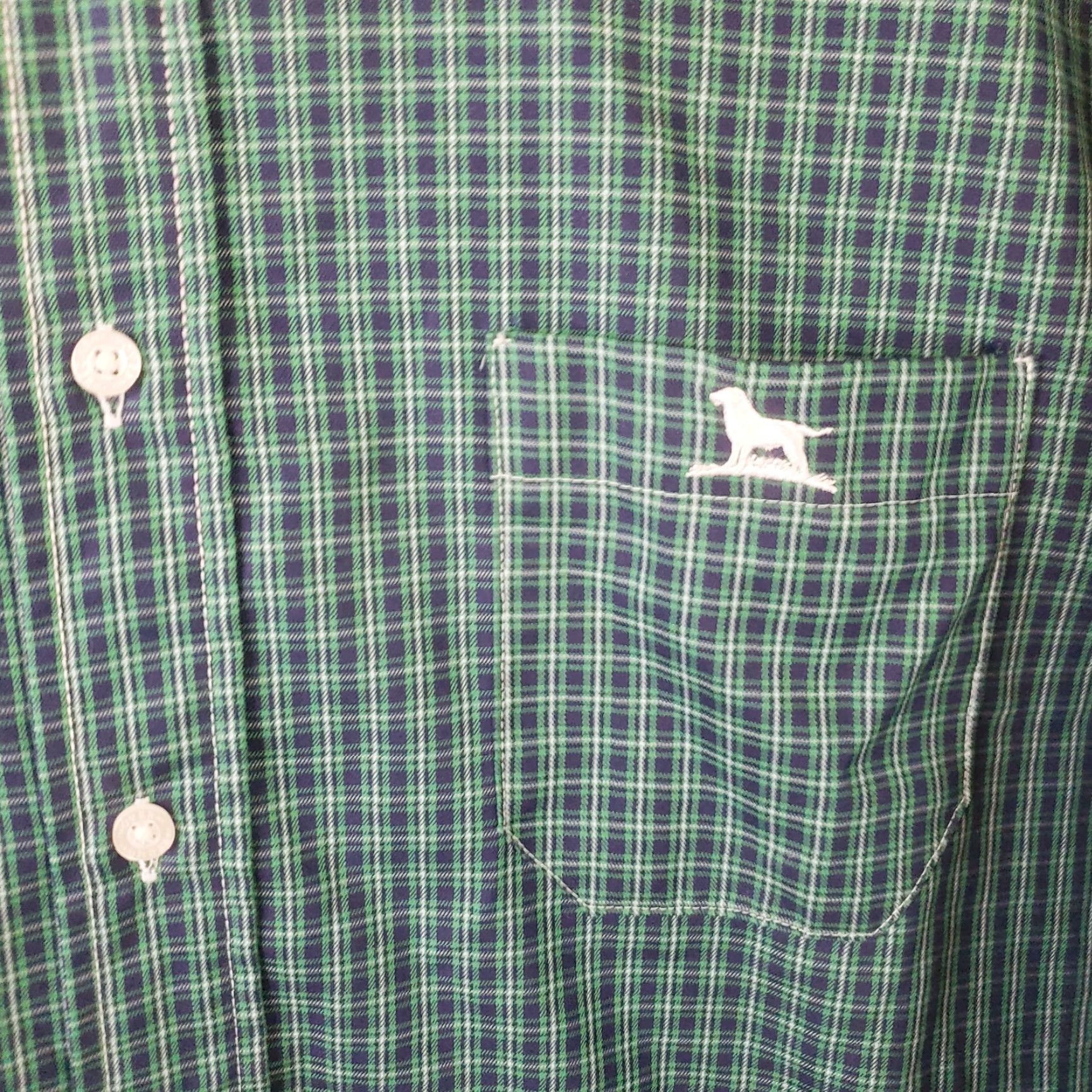 Undercover Over Under Button-Down Shirt XL Non-Iron Blue Green Check Embroidered Dog Logo Jacket/Shirt (Note: Final title revised to fit constraints) Size US XL / EU 56 / 4 - 4 Thumbnail