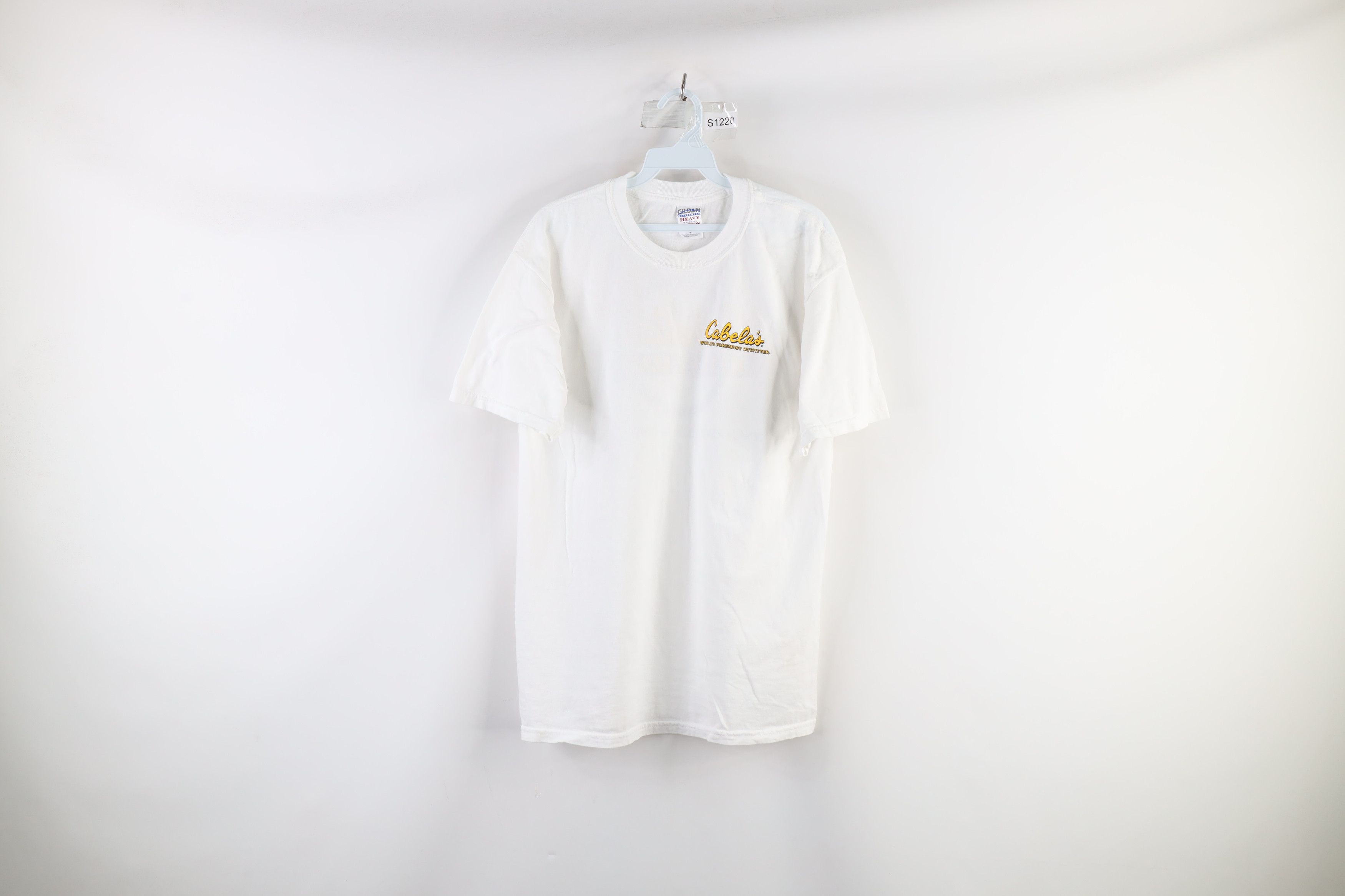 Cabelas × Vintage Vintage Cabelas Spell Out Short Sleeve T-Shirt White Cotton Size US M / EU 48-50 / 2 - 1 Thumbnail