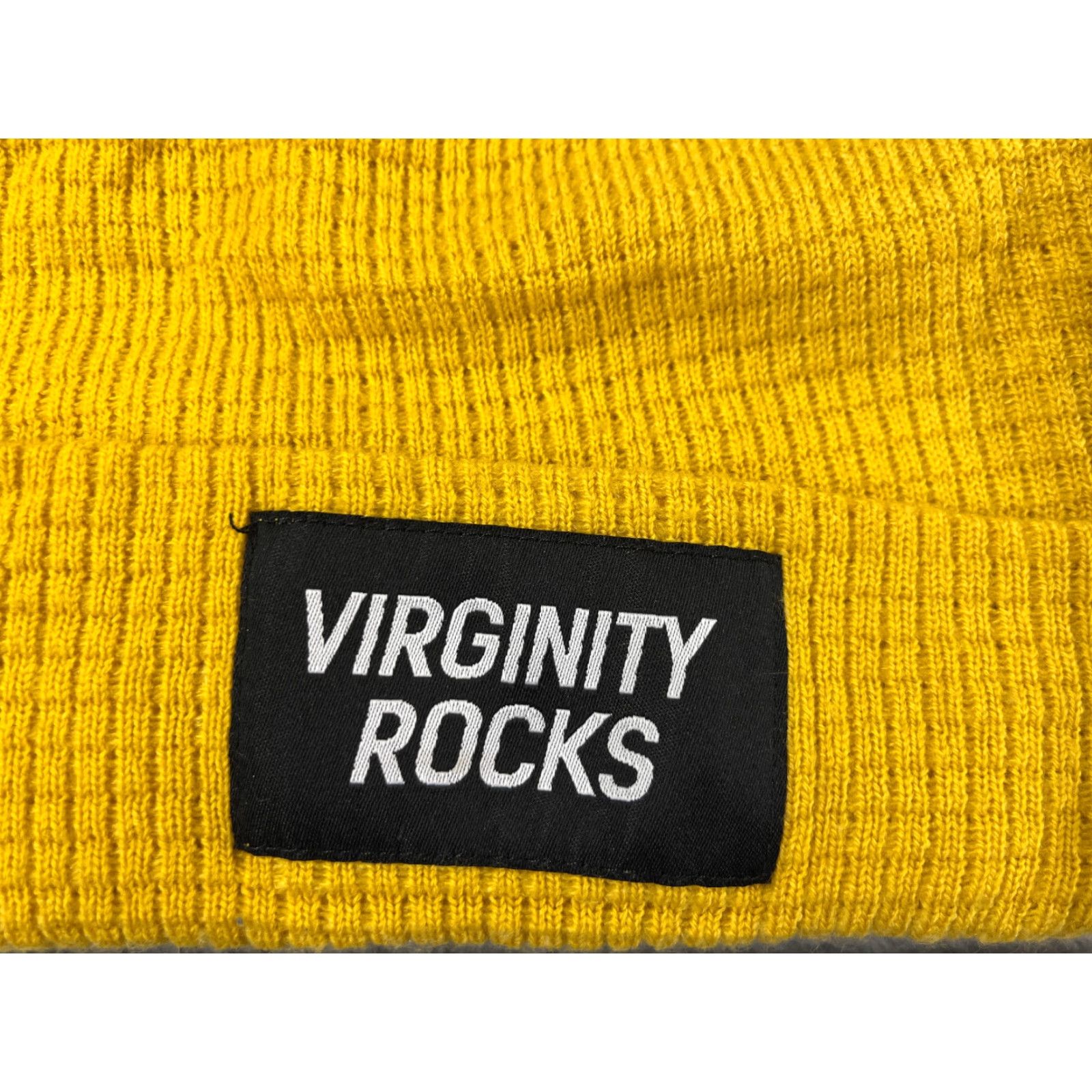Vintage DannyDuncan69 Virginity Rocks Beanie Adult One Size Yellow Waffle Knit Acrylic Skate Size ONE SIZE - 2 Thumbnail