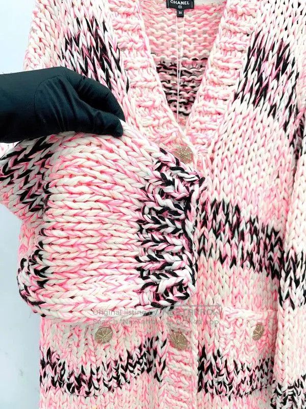 Chanel Chanel Pink Knit Women's Jacket . Size M / US 6-8 / IT 42-44 - 6 Thumbnail