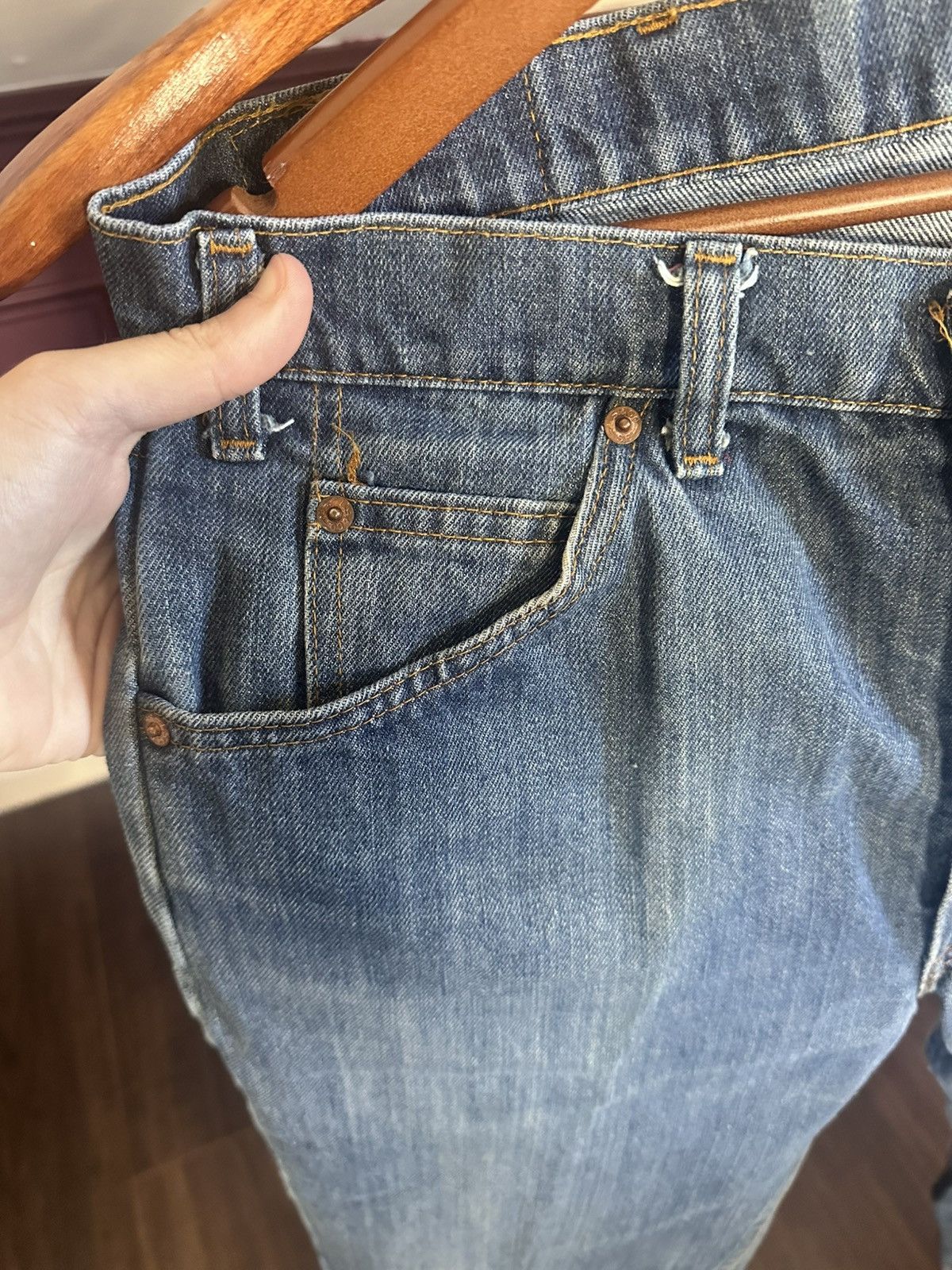 Levi's Vintage Clothing Levi’s vintage MiUSA Talon zipper orange tan straight jeans Size US 35 - 4 Thumbnail