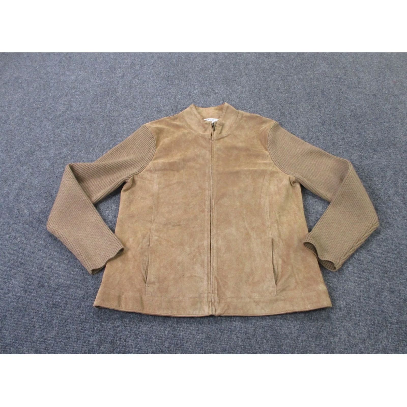Pendleton Pendleton Jacket Womens L Beige Leather Wool Sweater Stretch Outdoors Classic Size L / US 10 / IT 46 - 2 Thumbnail