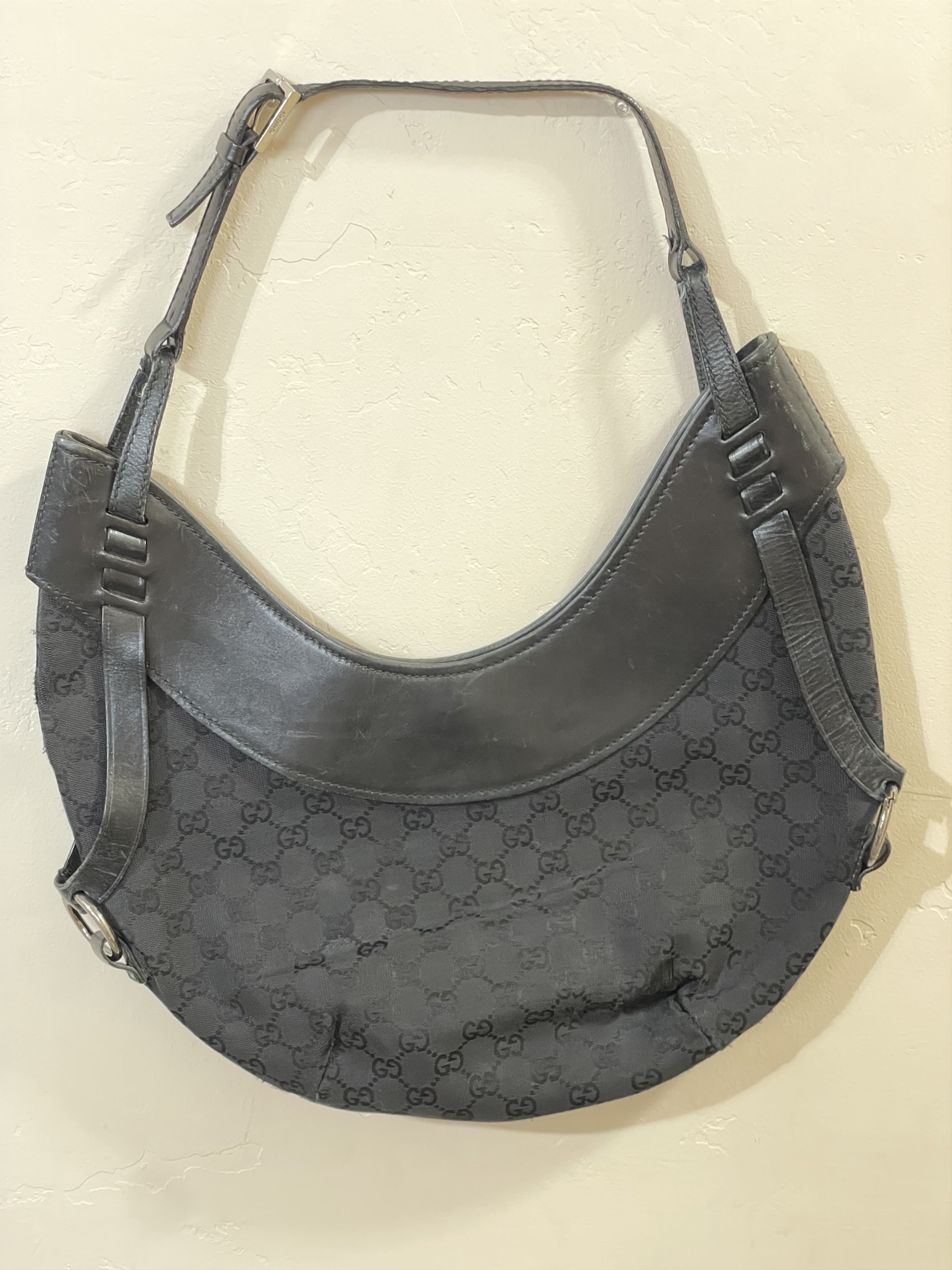Gucci Gucci Half Moon Hobo Canvas and Leather Bag Size ONE SIZE - 1 Thumbnail