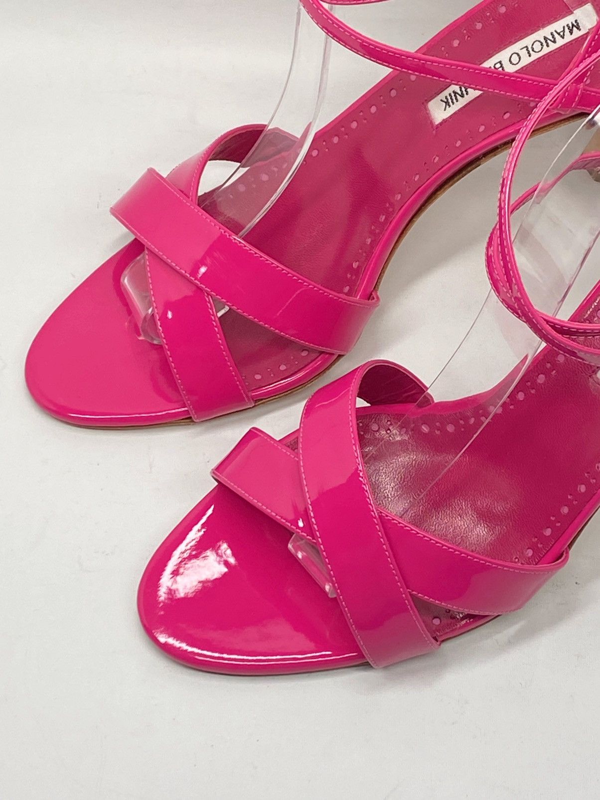 Manolo Blahnik Manolo Blahnik Patent Leather Ankle-Wrap Sandals size 41 Size US 11 / IT 41 - 8 Thumbnail