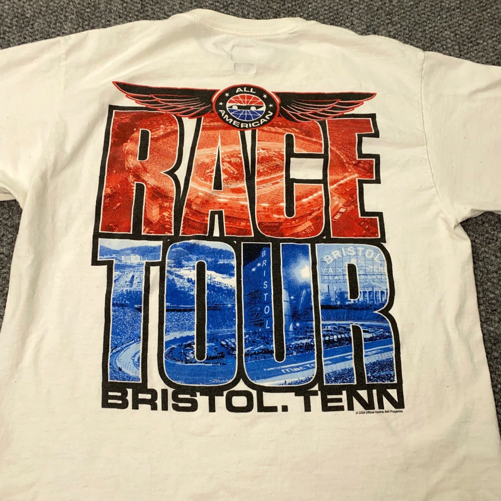 Chase Authentics Nascar Shirt Mens Large White All American Race Tour Bristol Tennessee Shirt Size US L / EU 52-54 / 3 - 5 Thumbnail
