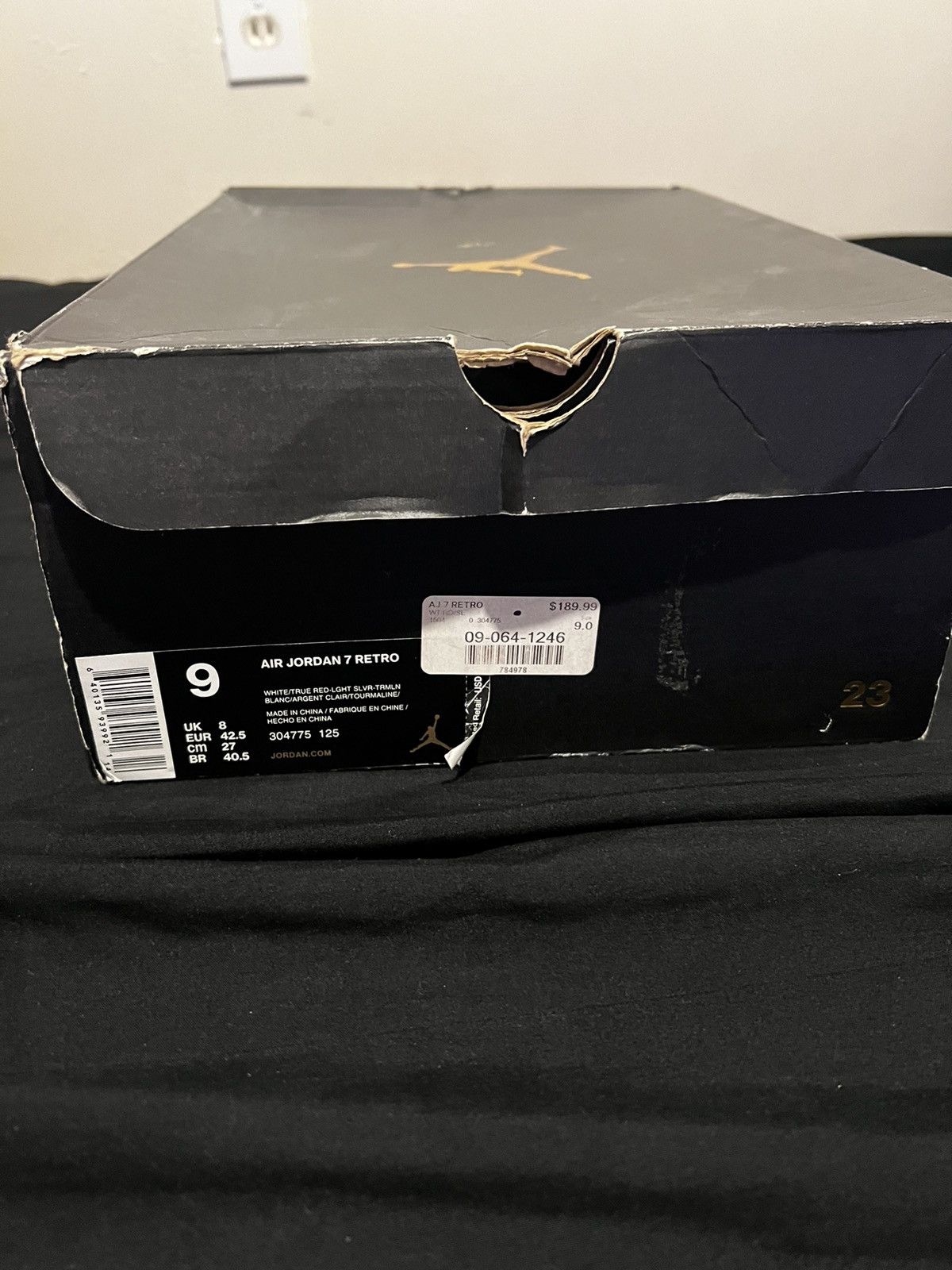 image of Air Jordan 7 Hare Size 9 Shoes in White, Men's