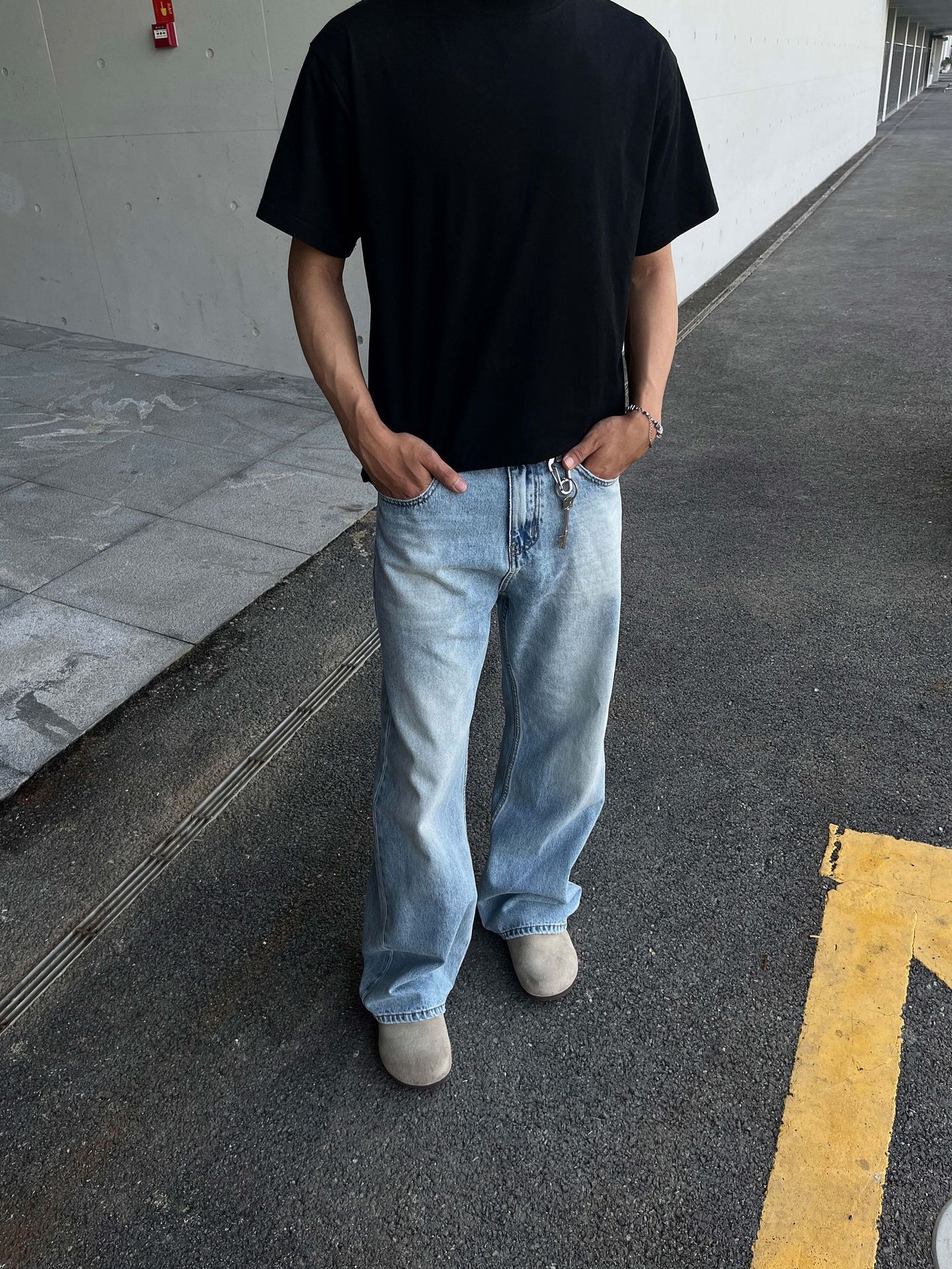 Japanese Brand Blue classic washed casual straight high street slim jeans Size US 32 / EU 48 - 3 Thumbnail