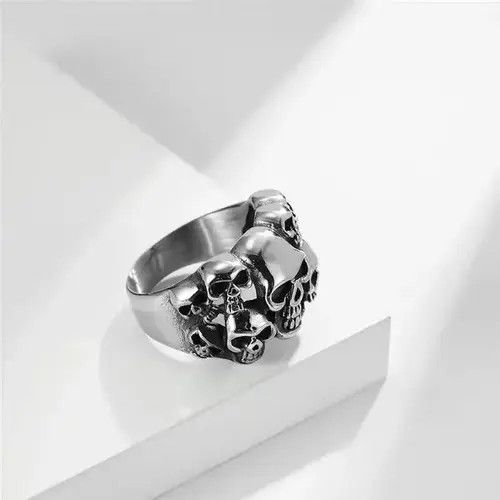 VIBE Domineering Punk Titanium Steel Ring Size ONE SIZE - 4 Thumbnail