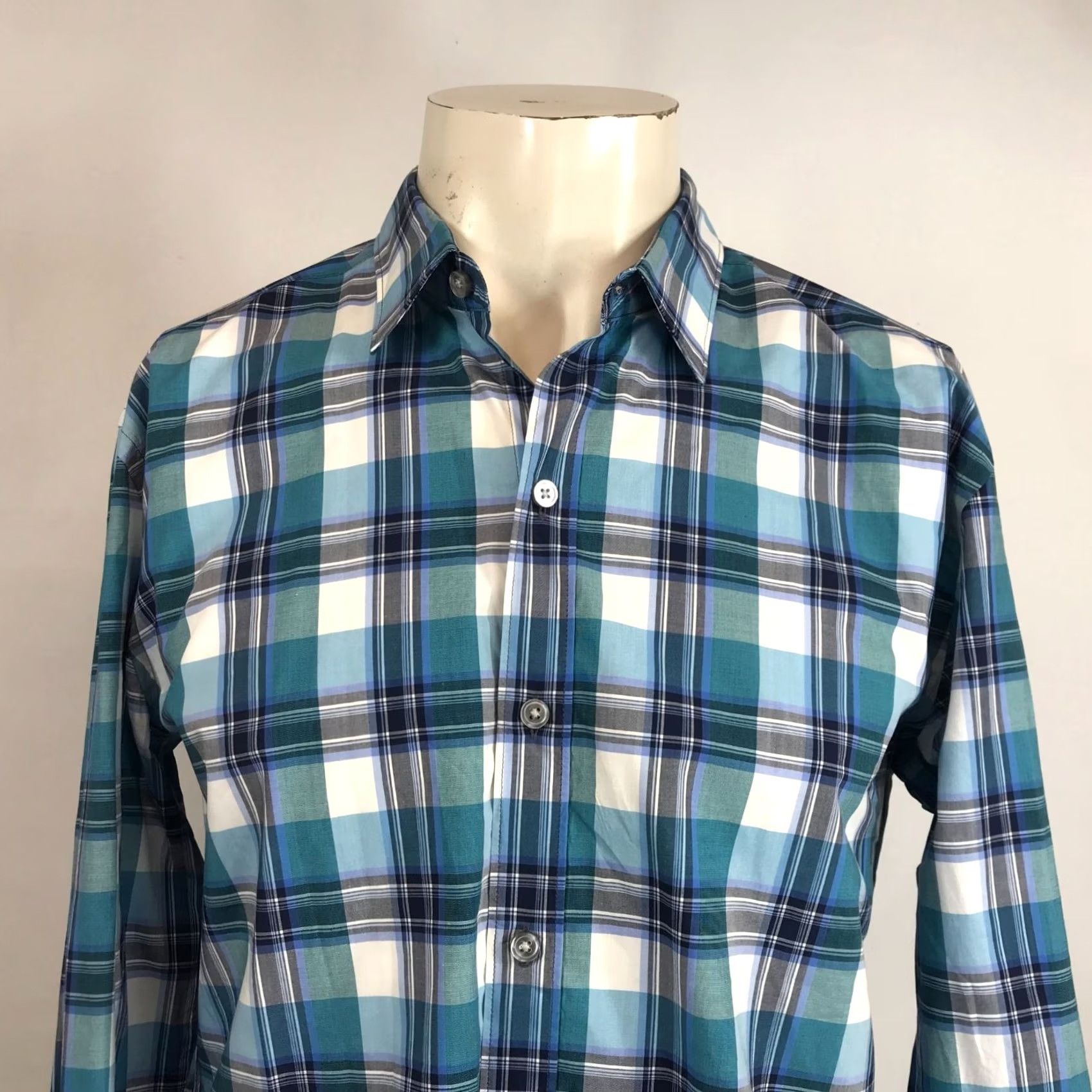 Vintage BOSS Mens LARGE BLUE PLAID LONG SLEEVE BUTTON COLLARED SHIRT Size US L / EU 52-54 / 3 - 2 Thumbnail