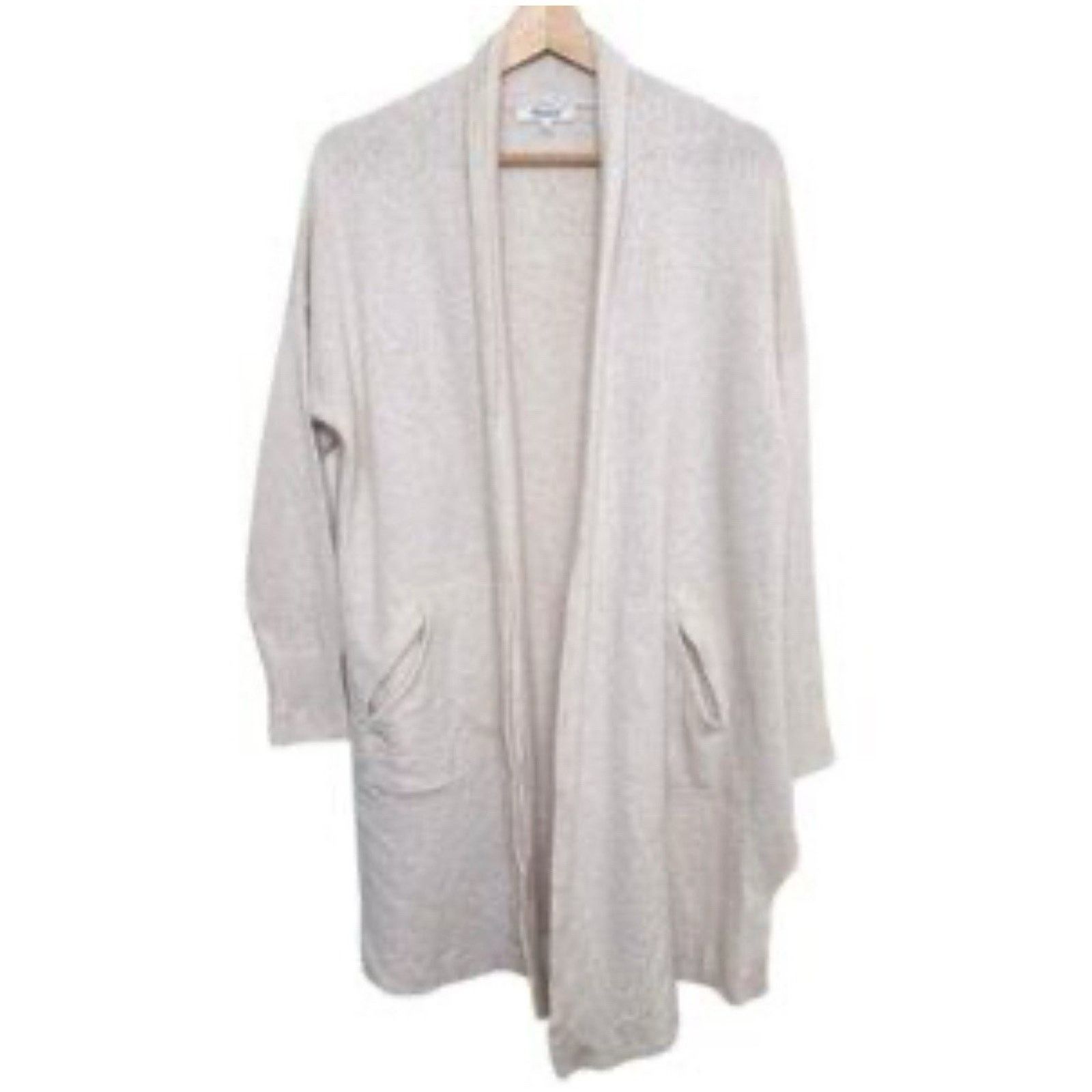 Madewell MADEWELL Open Front Brushed Rib Cream Large A001722 Size L / US 10 / IT 46 - 1 Thumbnail